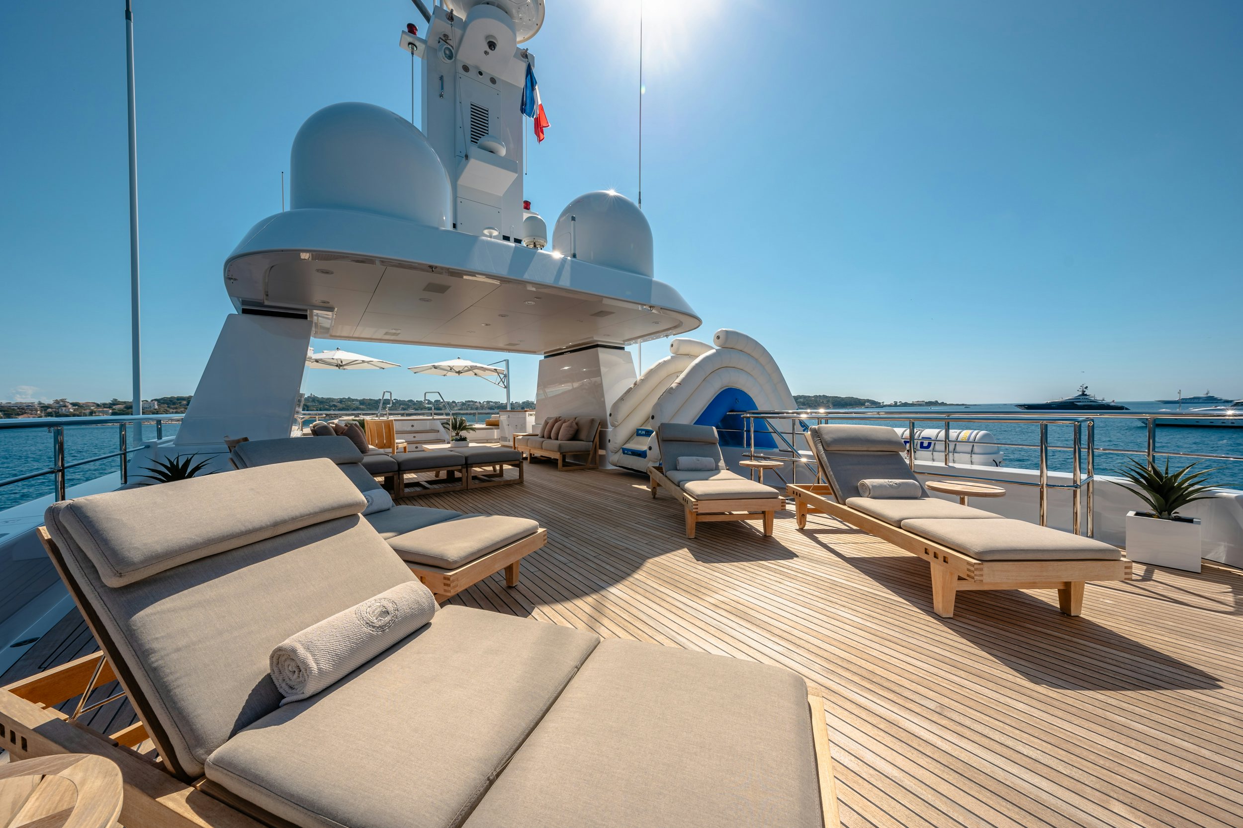 a boat on the water aboard GLADIATOR Yacht for Charter