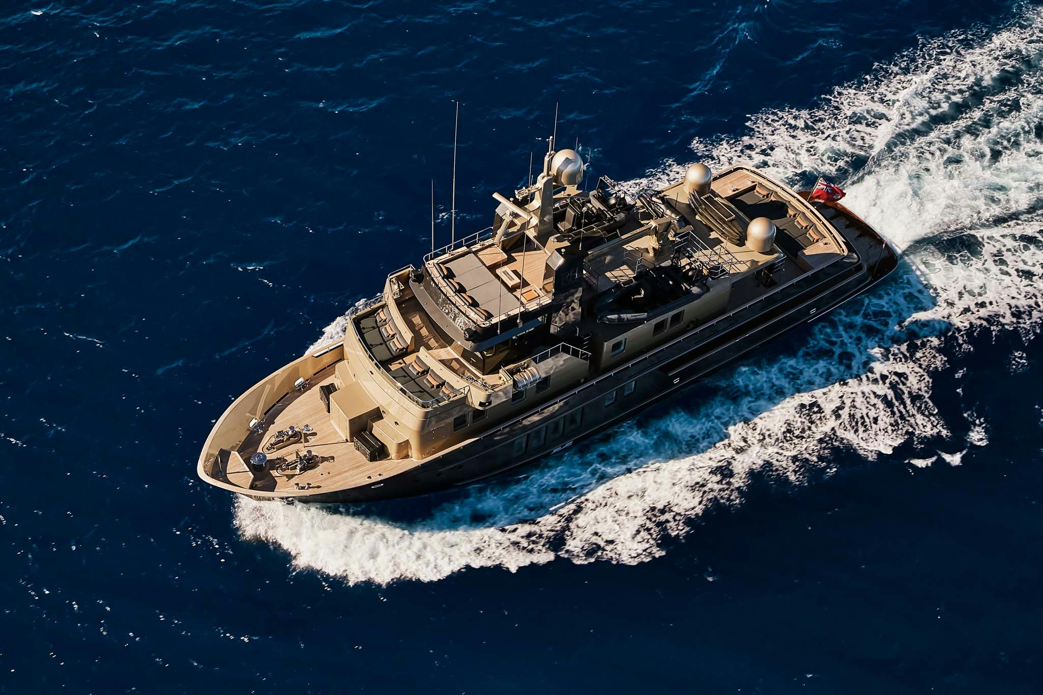 a ship on the water aboard RH THREE Yacht for Charter