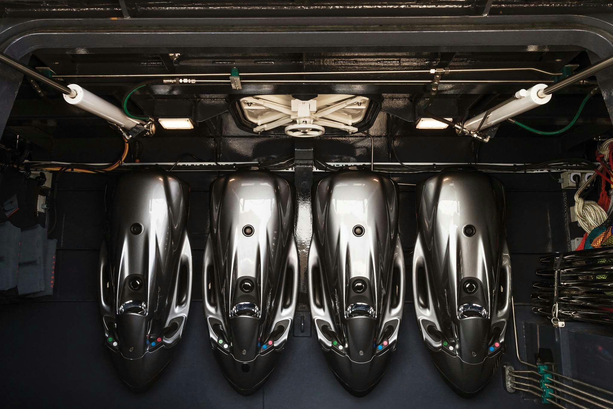 a close-up of a machine aboard RH THREE Yacht for Charter