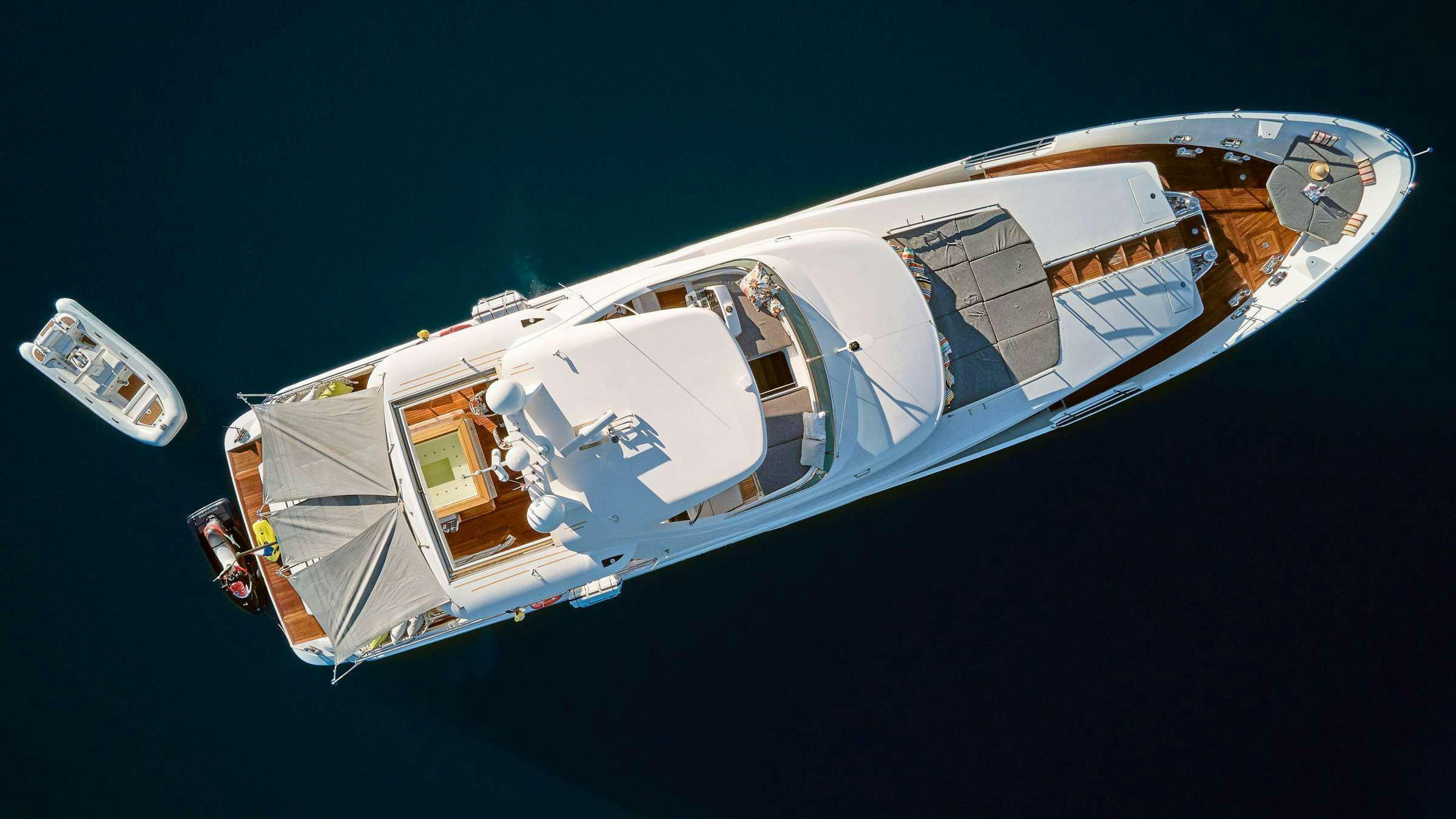 a space ship in the sky aboard OCEAN DRIVE Yacht for Charter