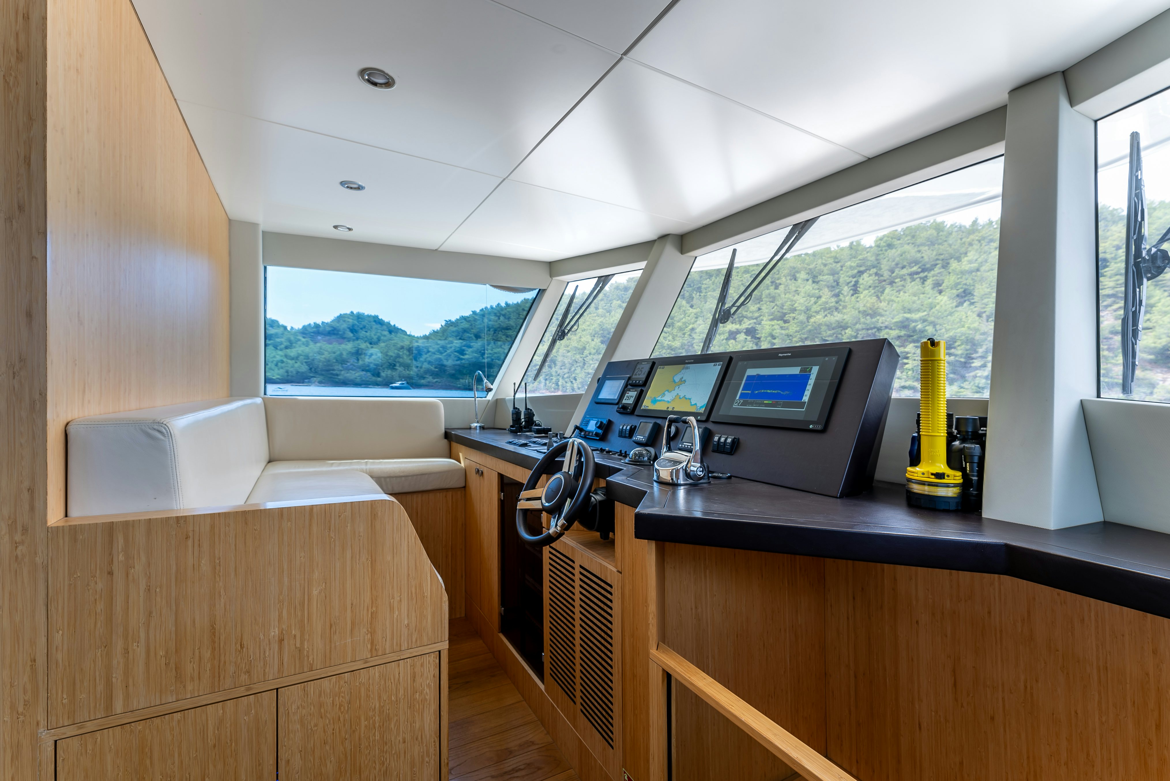 a room with a desk and a computer aboard LITTLE MERMAID Yacht for Sale