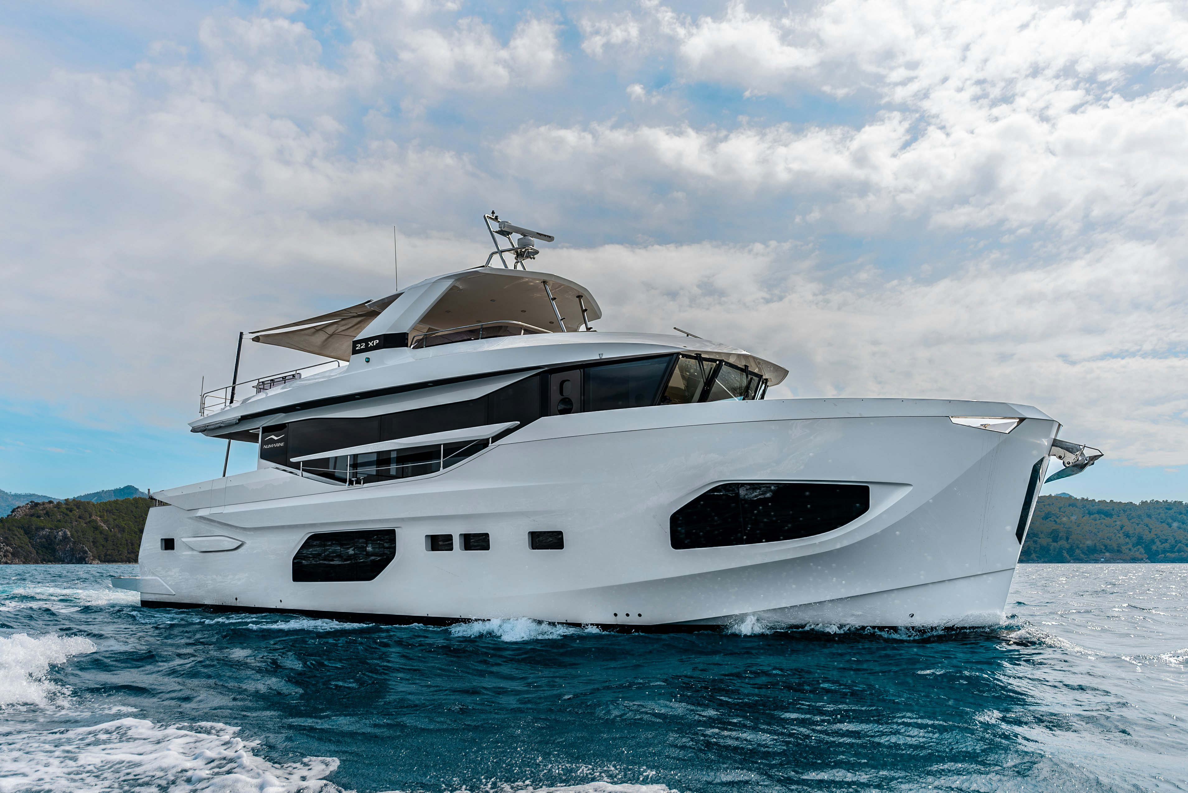 a white yacht in the water aboard LITTLE MERMAID Yacht for Sale