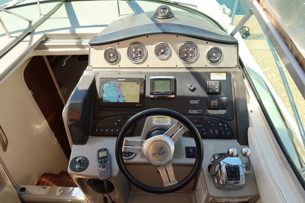 the inside of a cockpit aboard BON VOYAGE Yacht for Sale