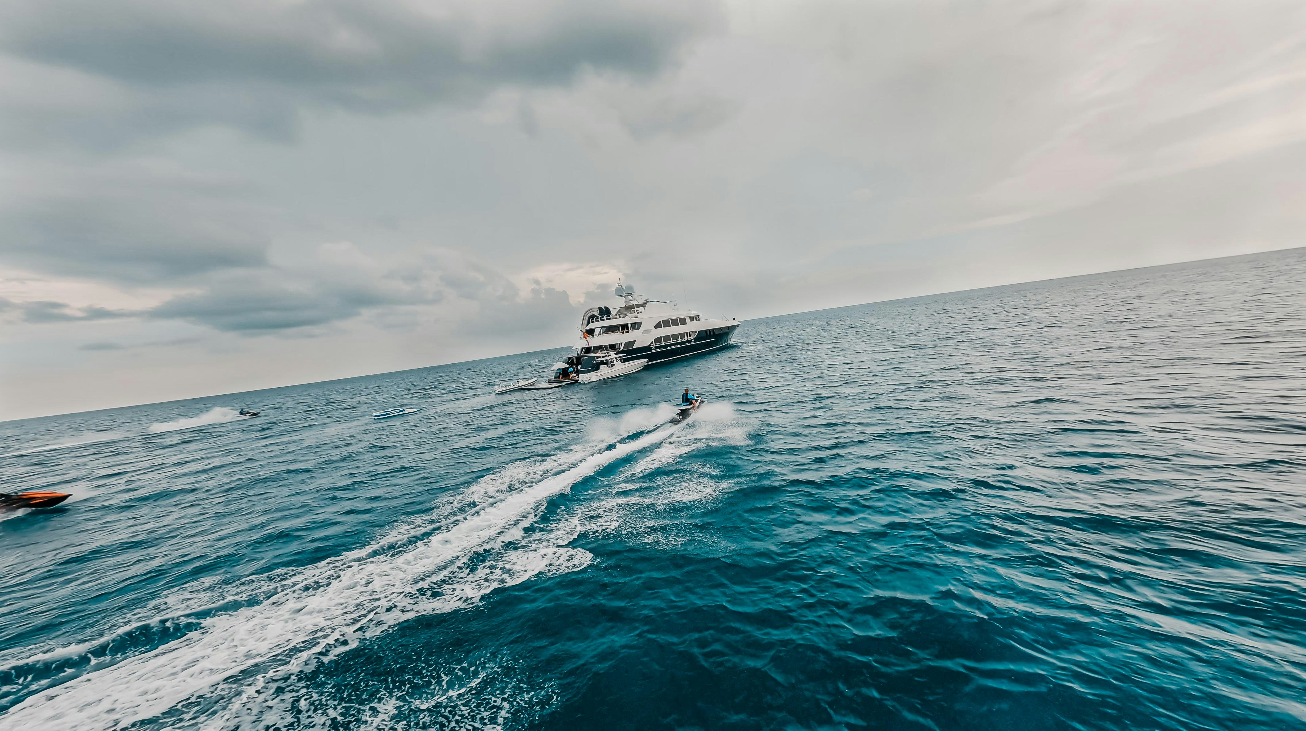 a boat on the water aboard MIRABELLA Yacht for Charter