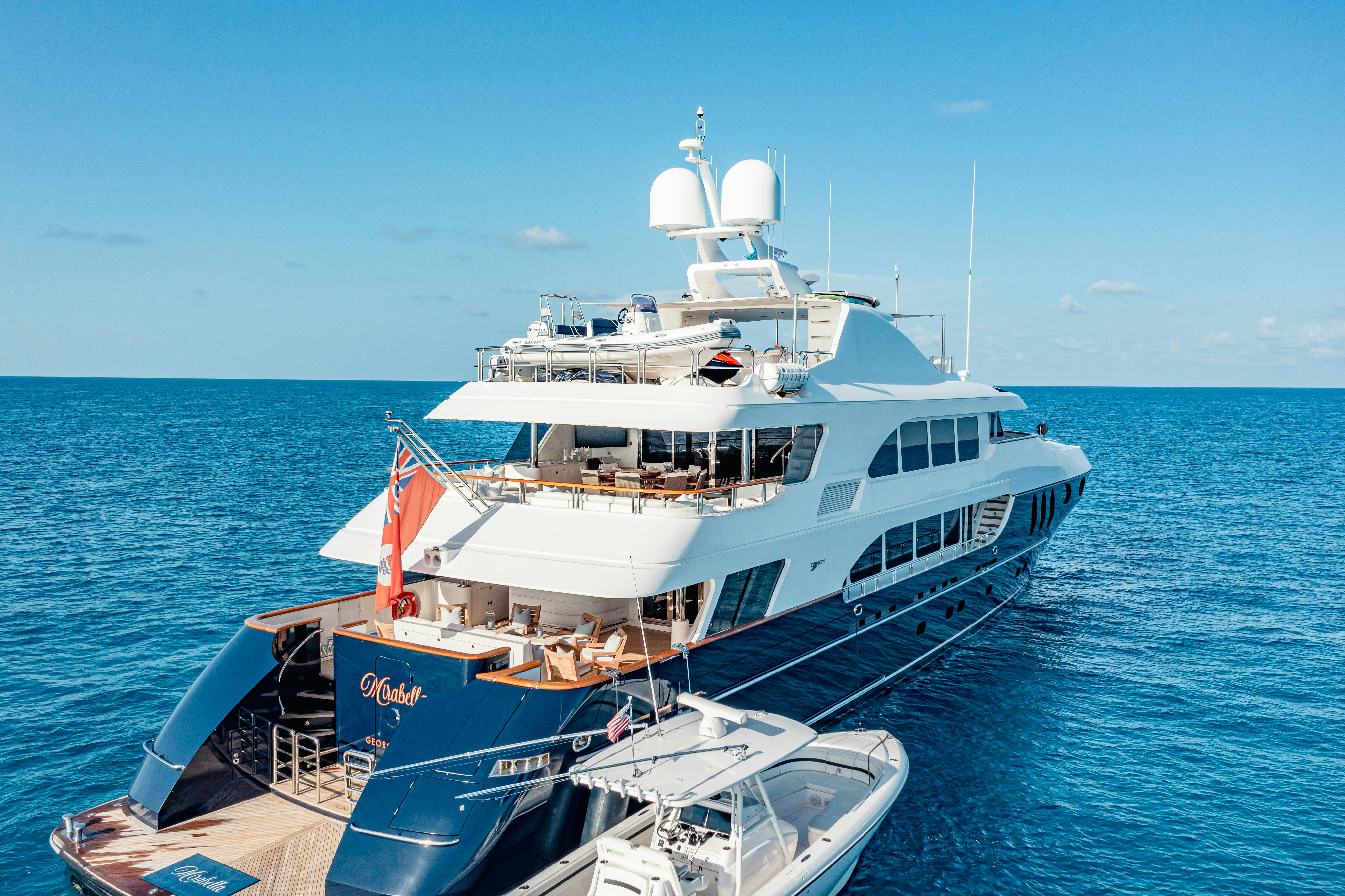 a boat on the water aboard MIRABELLA Yacht for Charter