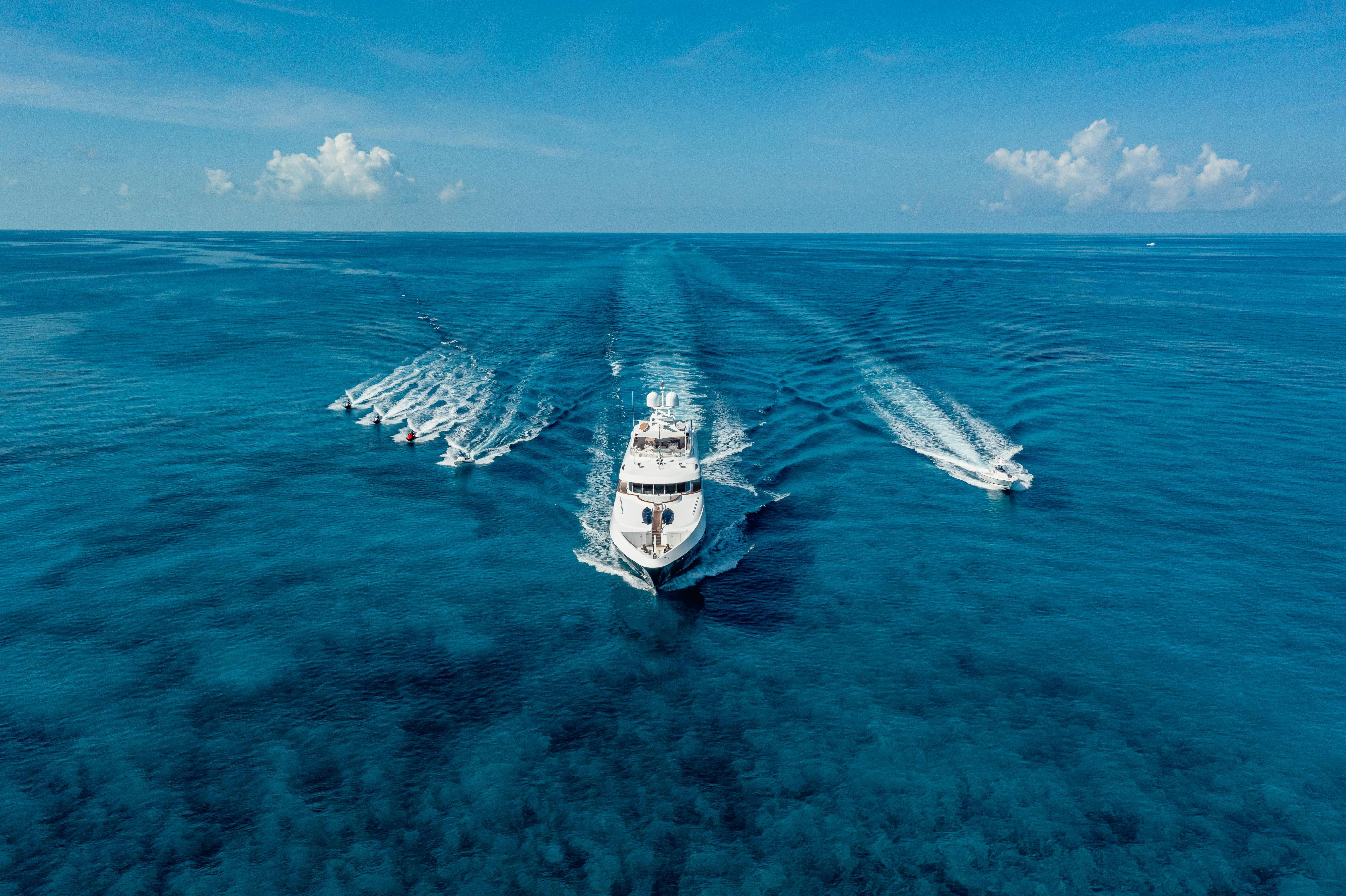 a boat in the water aboard MIRABELLA Yacht for Charter