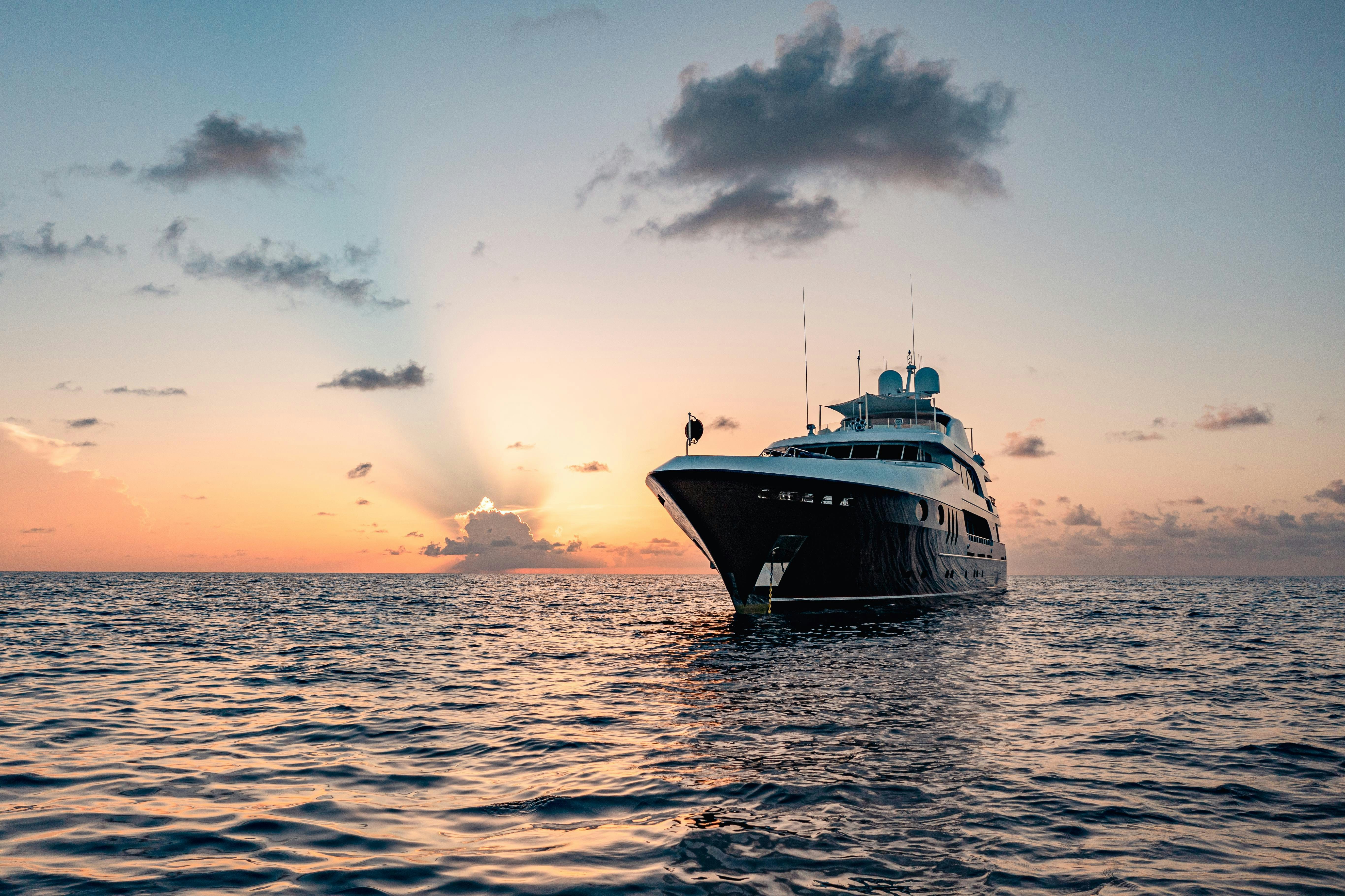 a boat on the water aboard MIRABELLA Yacht for Charter