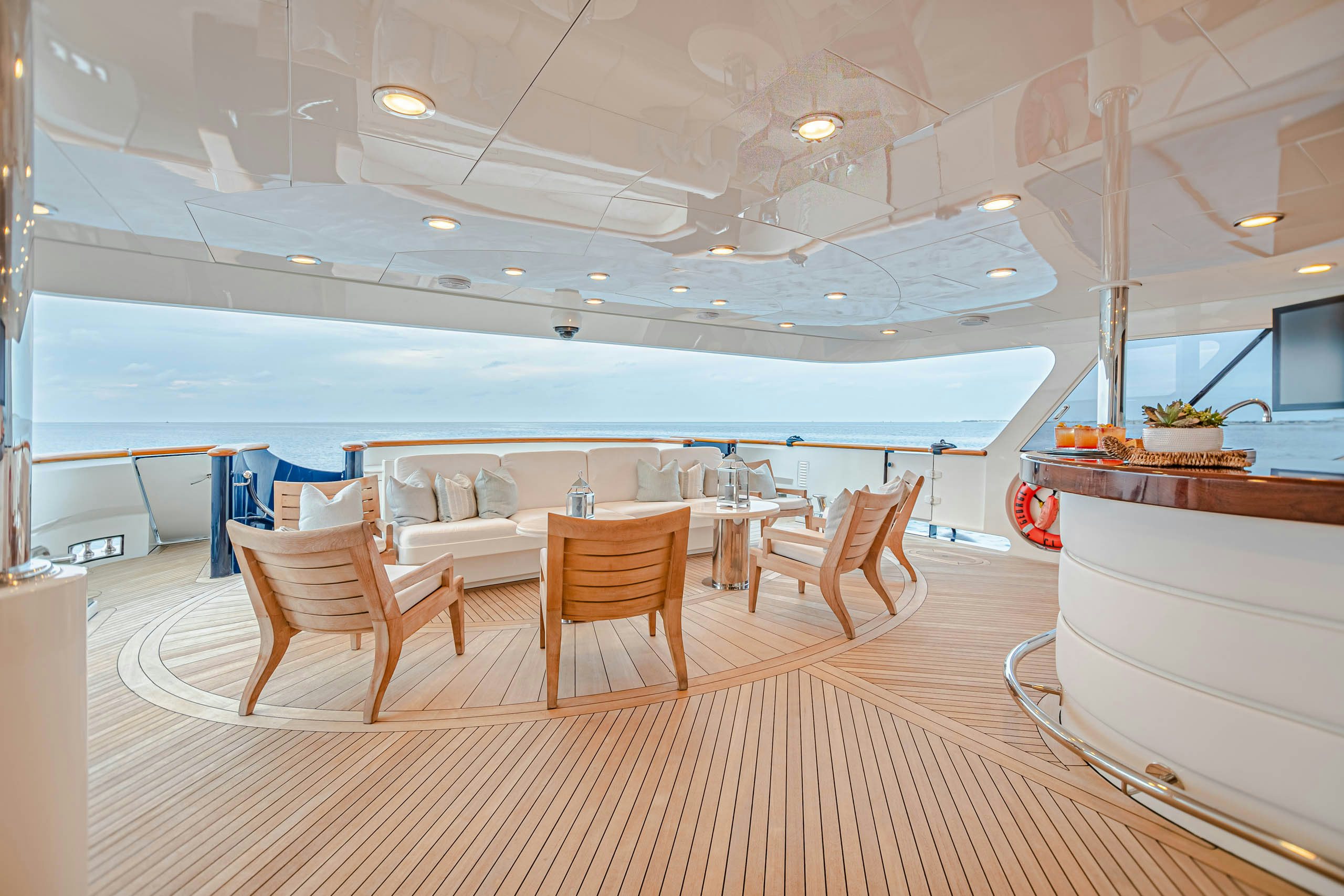 a room with a table and chairs aboard MIRABELLA Yacht for Charter
