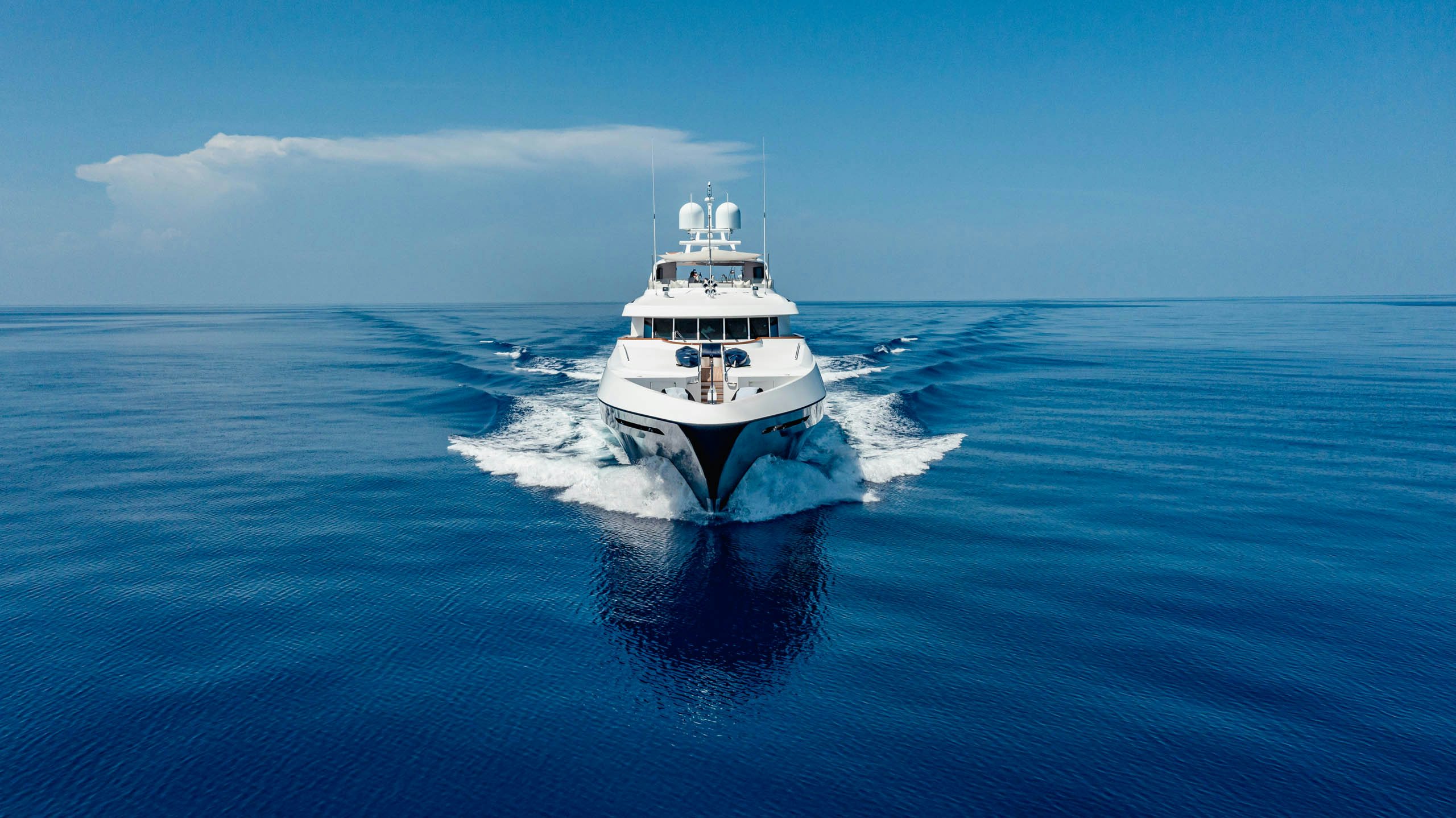 a boat on the water aboard MIRABELLA Yacht for Charter