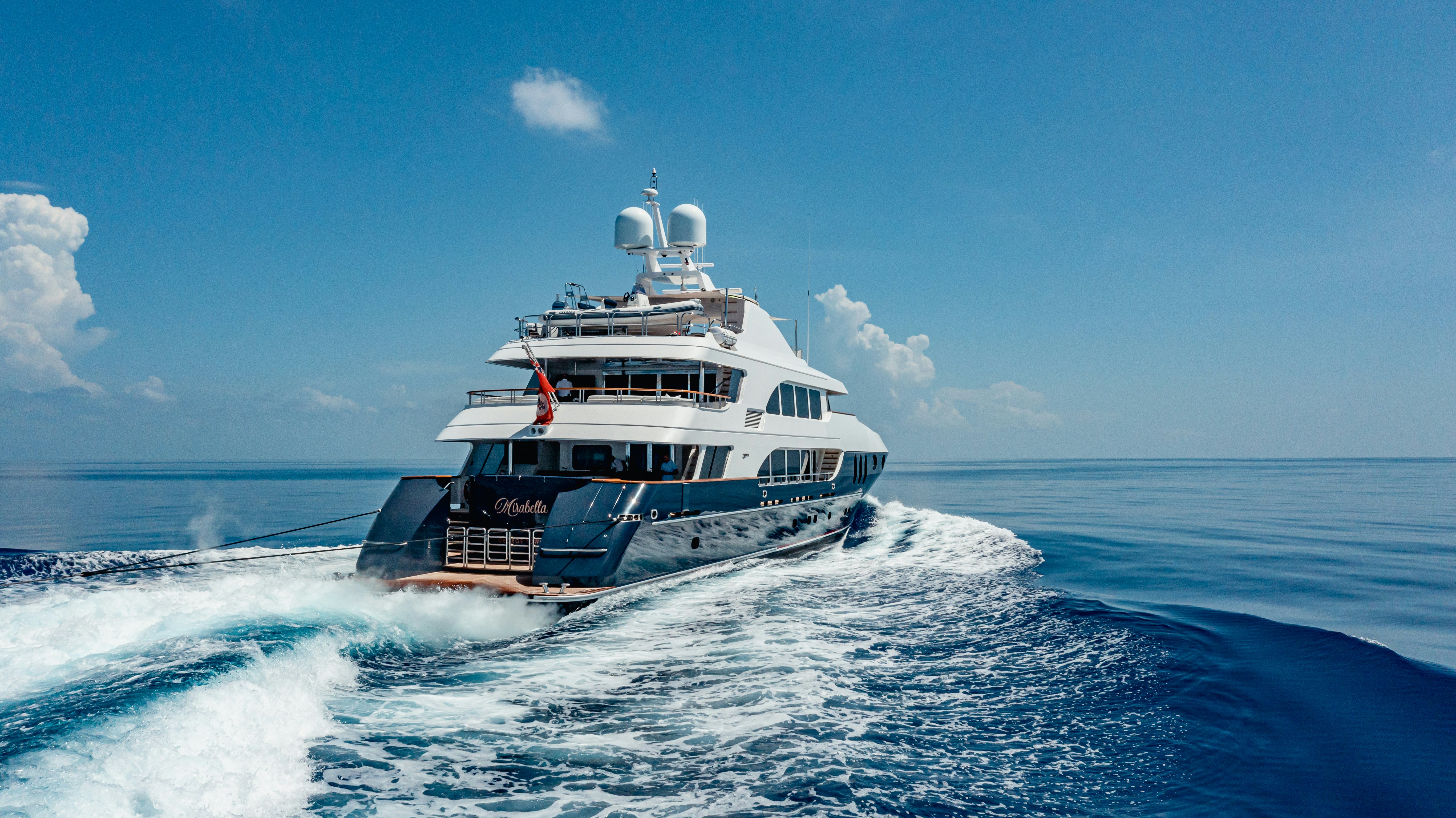 a boat on the water aboard MIRABELLA Yacht for Sale