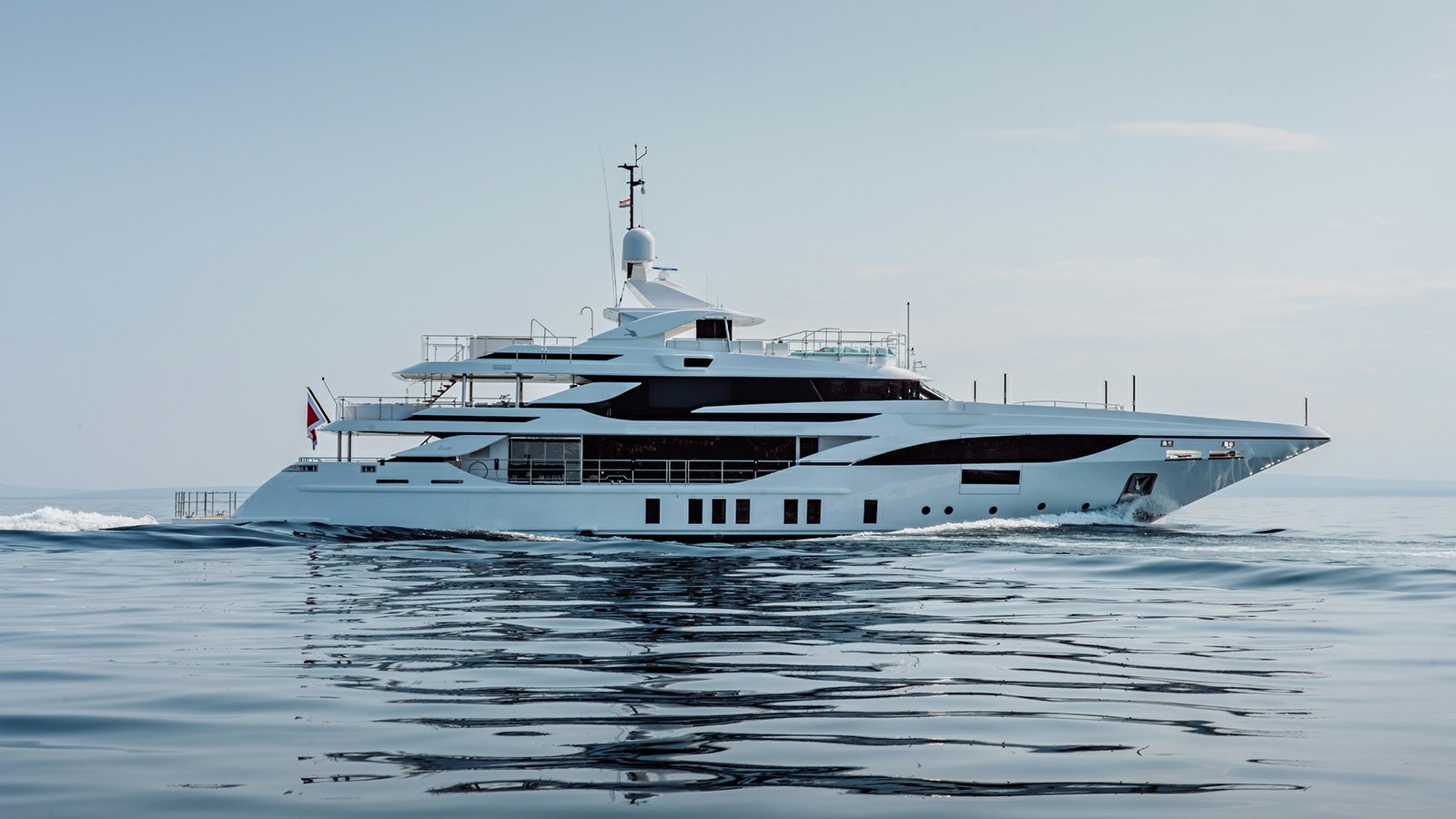 a white boat in the water aboard SEAGULL MRD Yacht for Sale