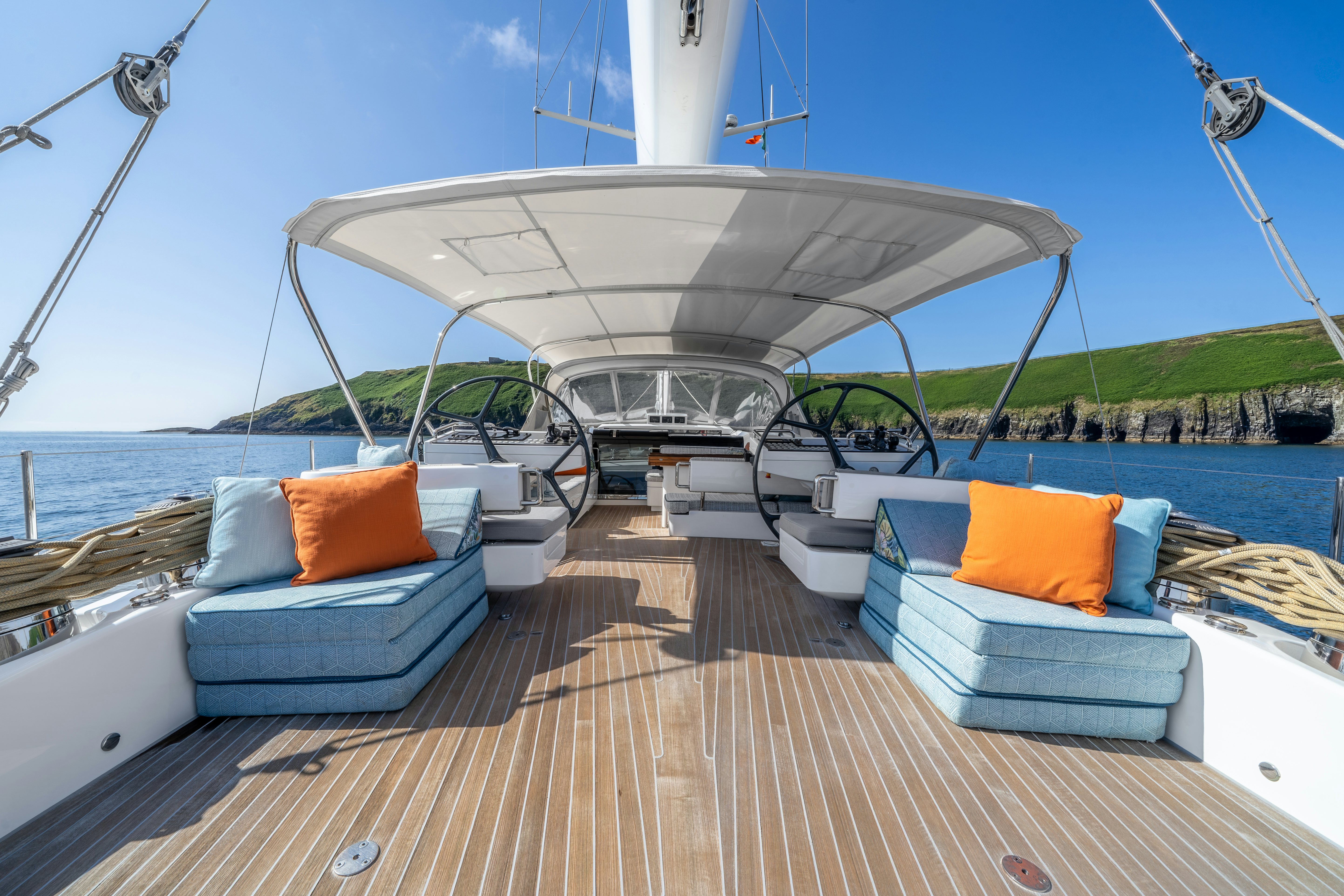 a boat on a water body aboard KARIBU Yacht for Sale