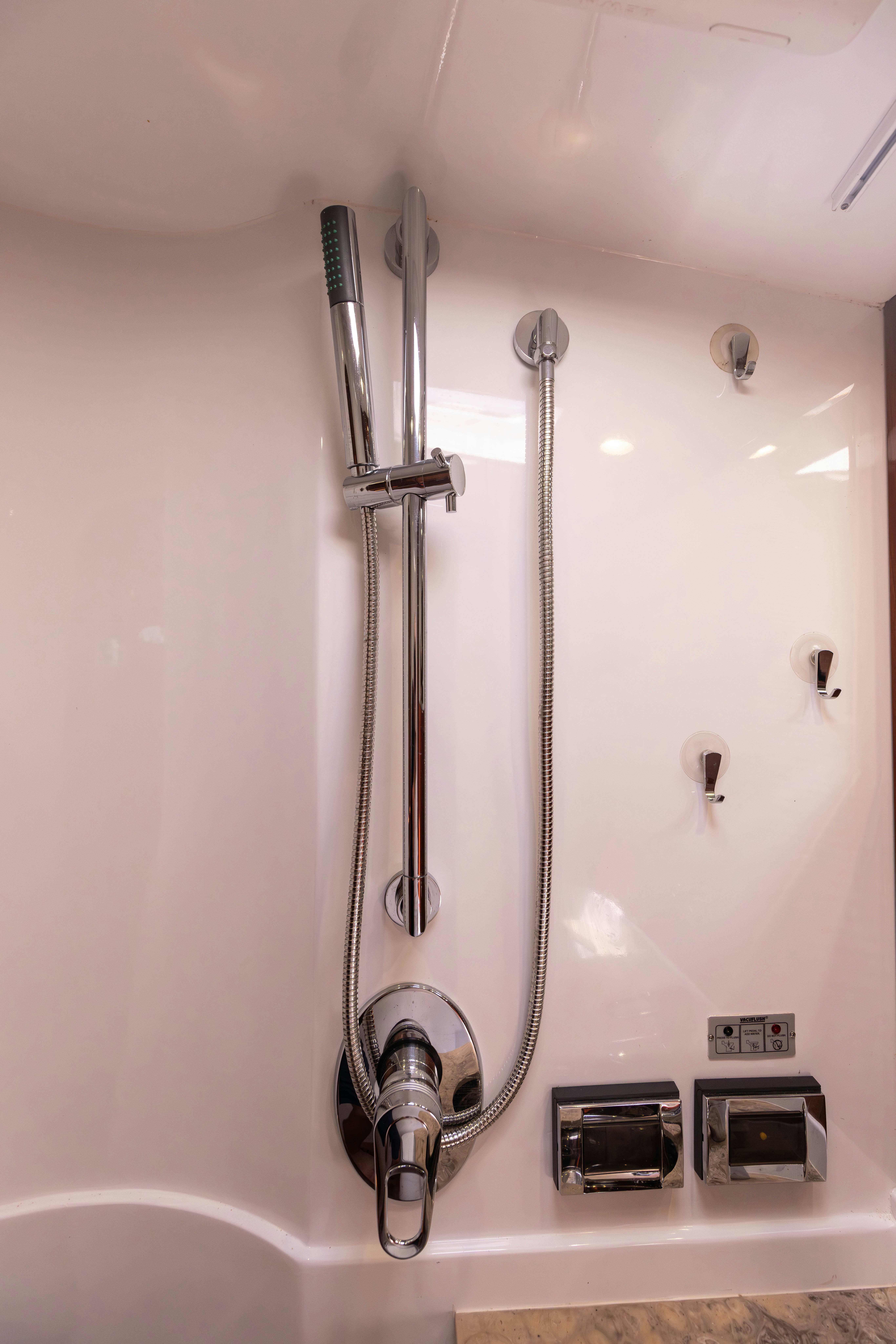 a shower head with a glass tube aboard TRANQUILITY Yacht for Sale