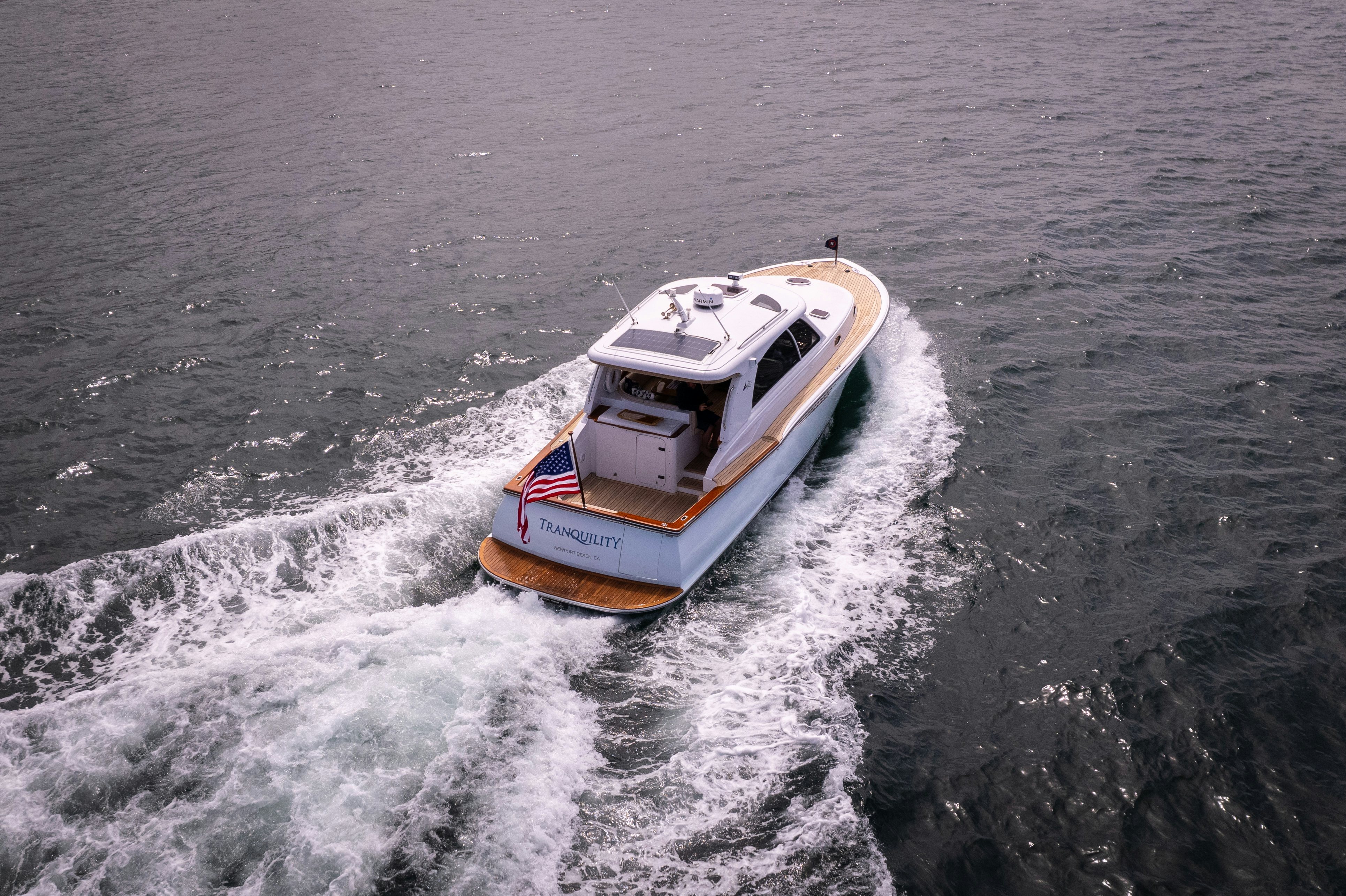 a boat in the water aboard TRANQUILITY Yacht for Sale