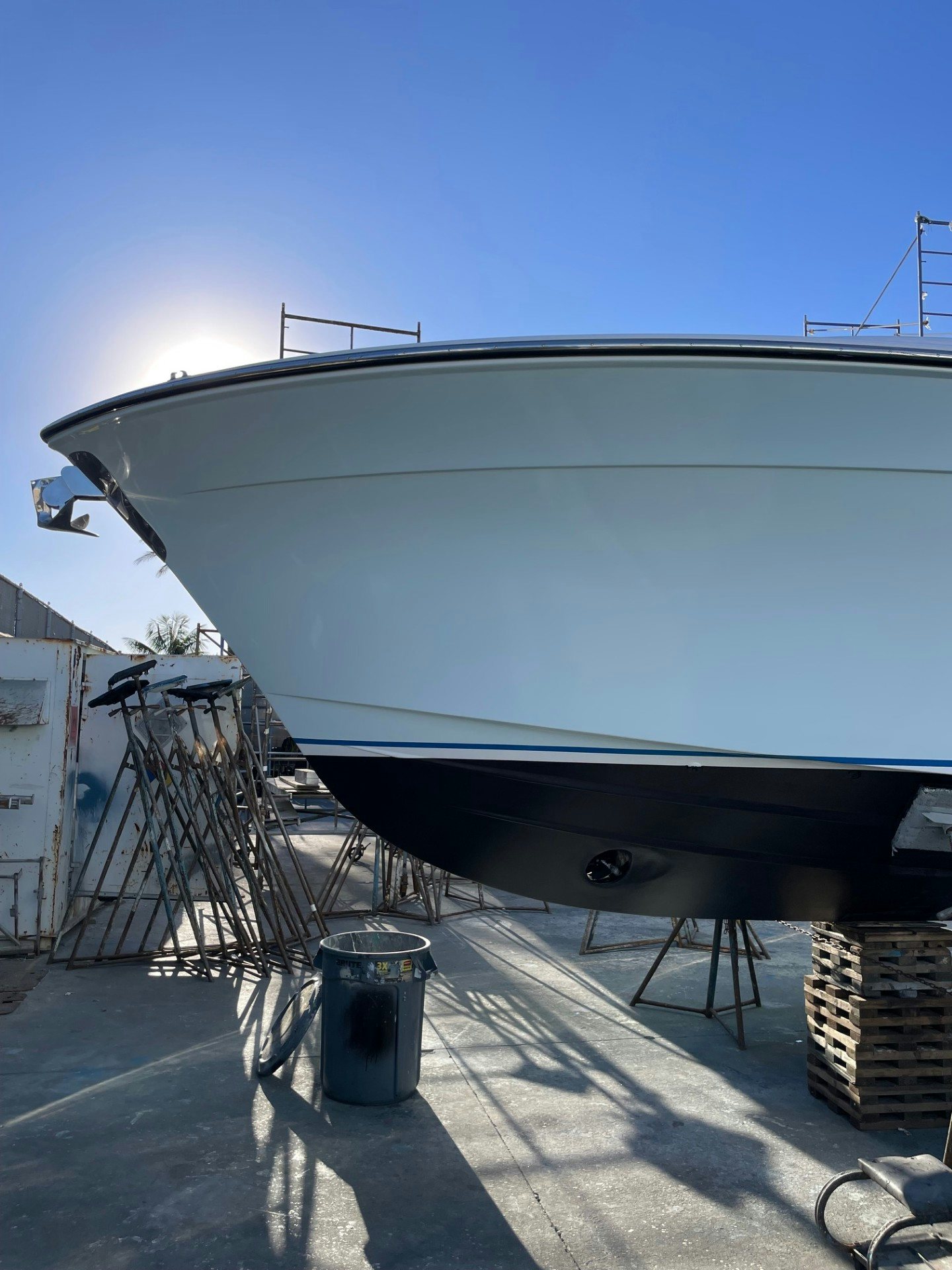 a large metal object with a metal frame aboard TRANQUILITY Yacht for Sale