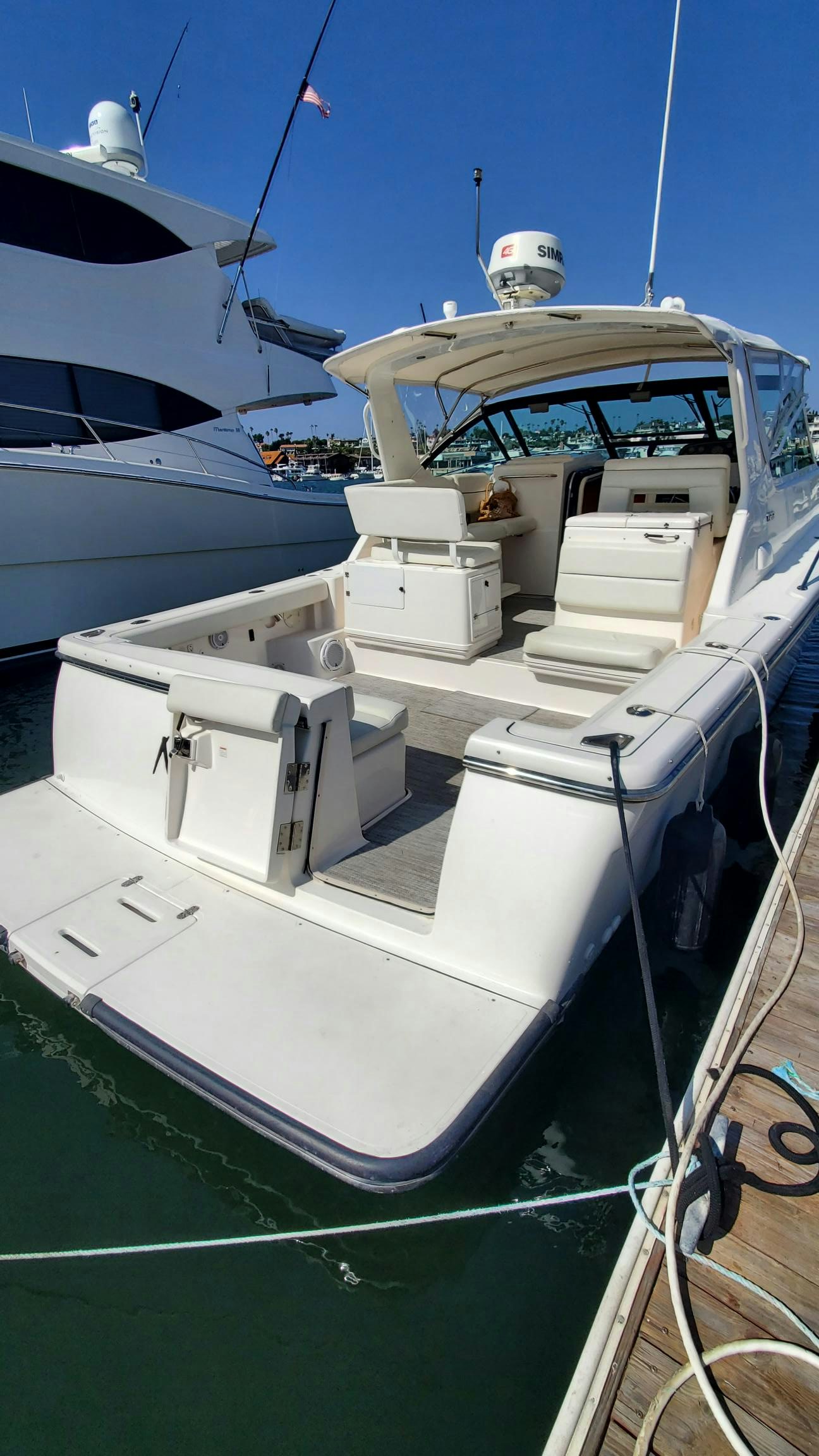 a large white ship aboard NIMMO Yacht for Sale