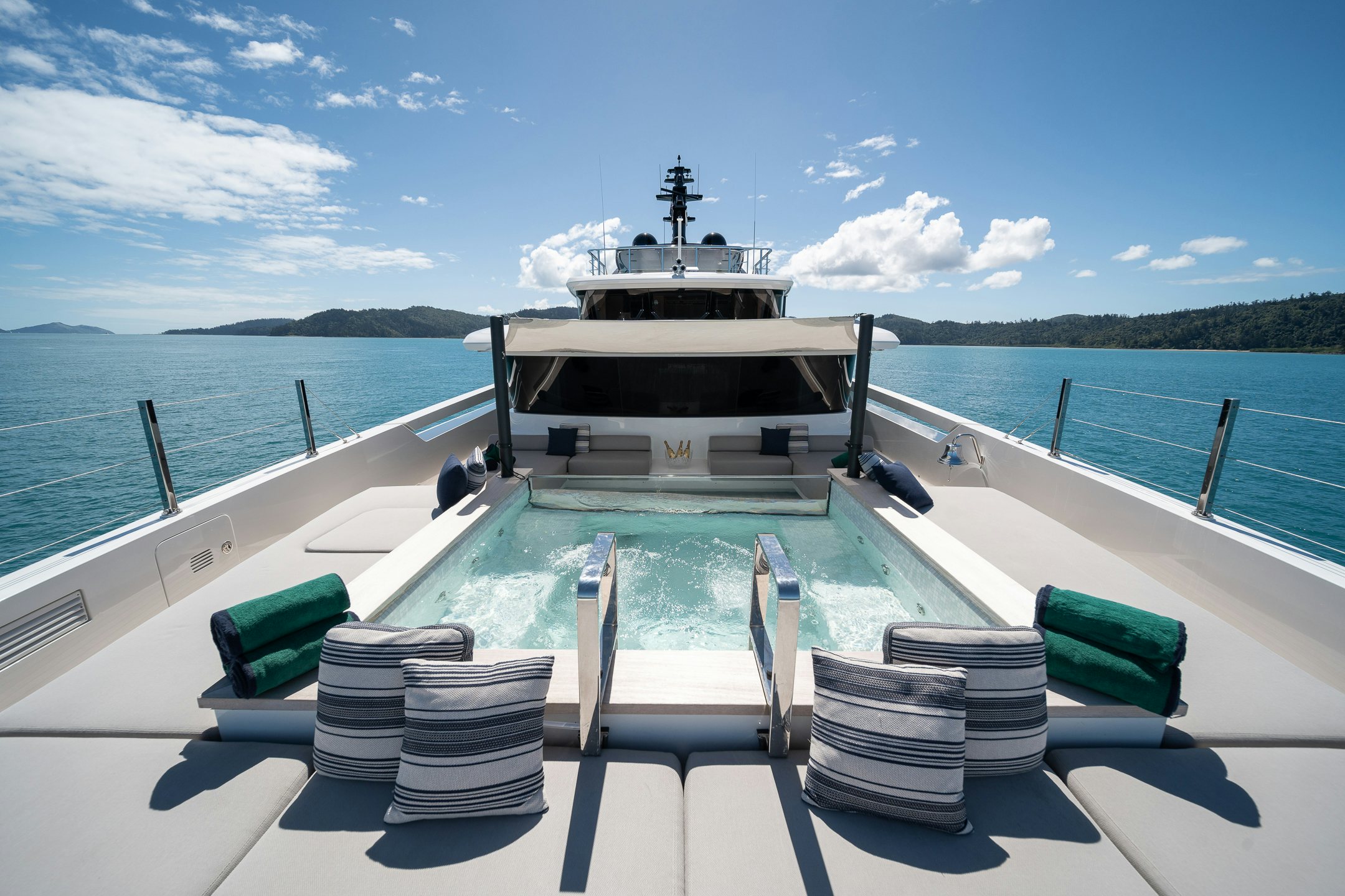 a boat on a body of water aboard AIX Yacht for Charter
