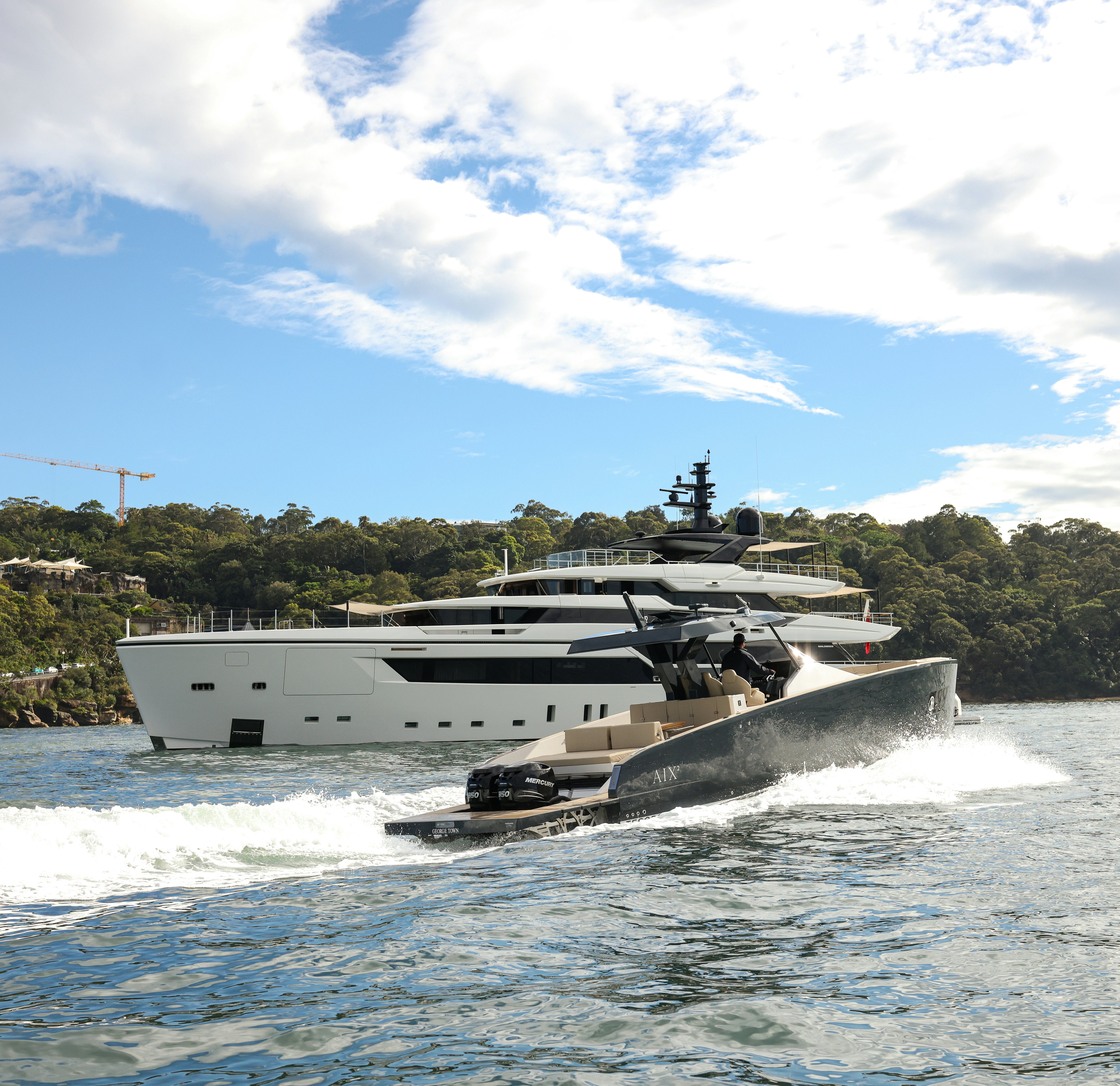 a boat on the water aboard AIX Yacht for Charter