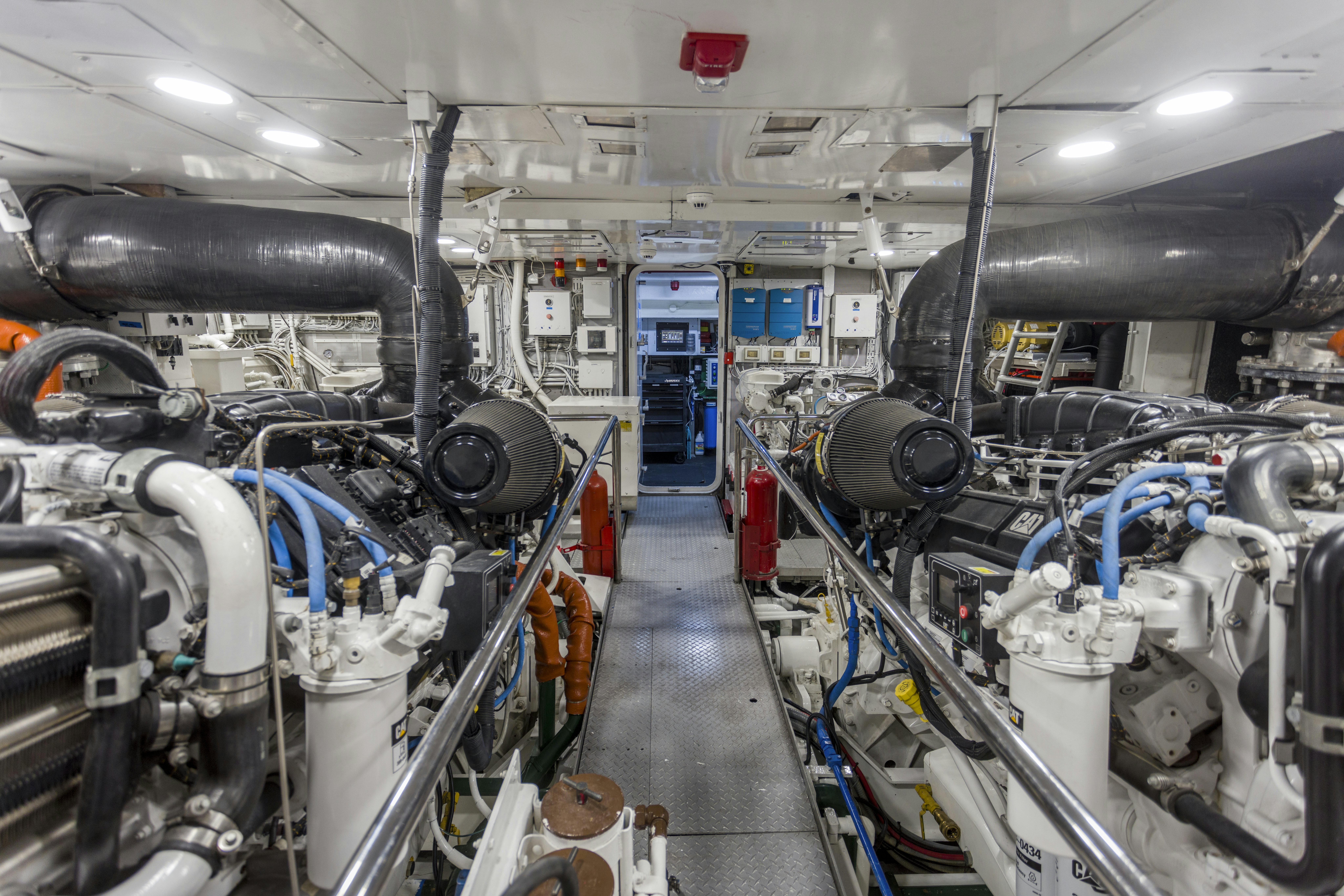 a large factory room with machinery aboard IONIAN PRINCESS Yacht for Sale