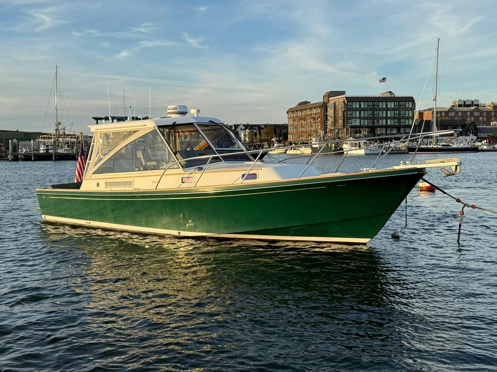a boat on the water aboard LARK Yacht for Sale