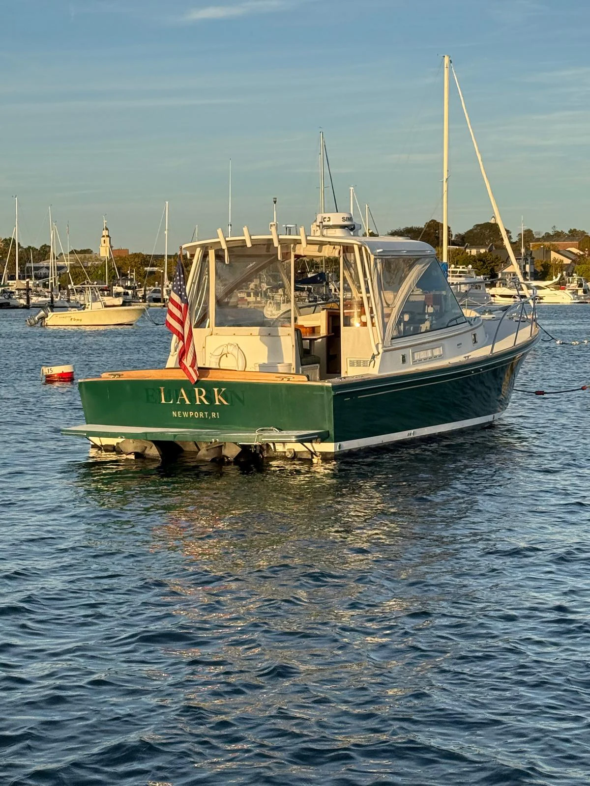 a boat on the water aboard LARK Yacht for Sale