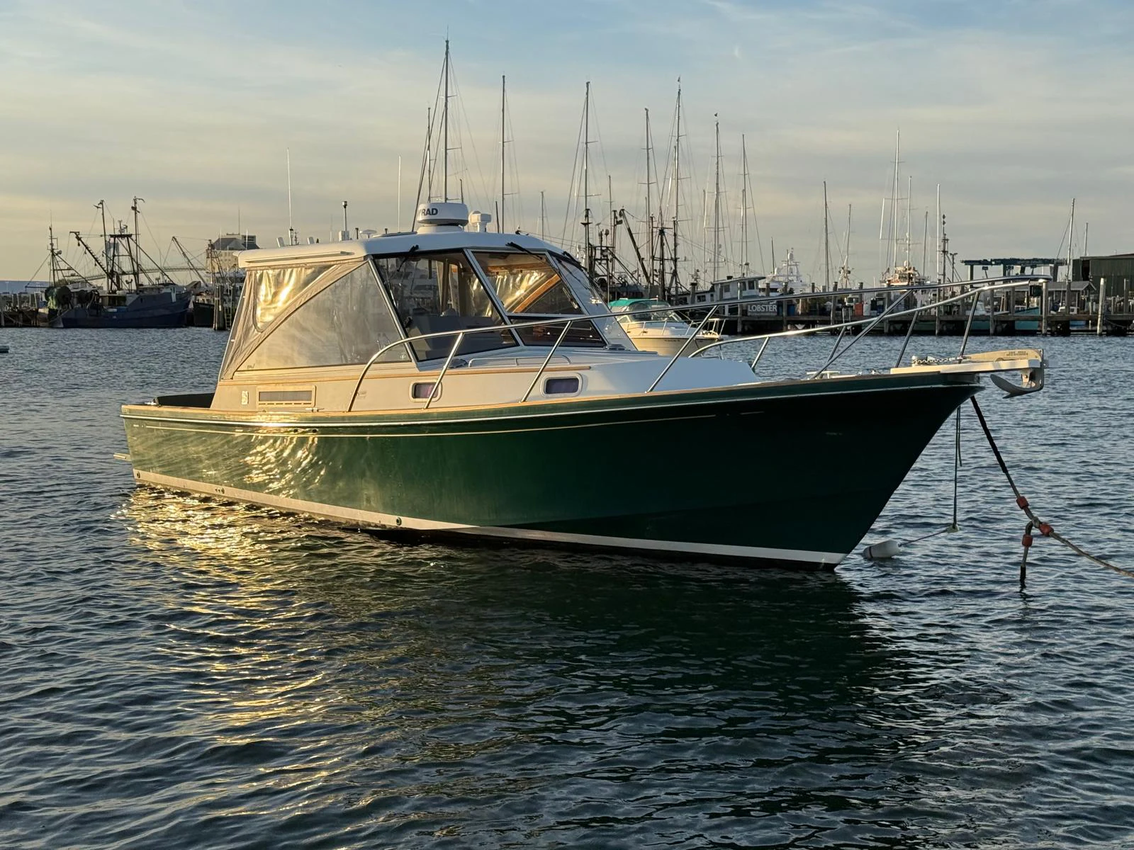 a boat in the water aboard LARK Yacht for Sale
