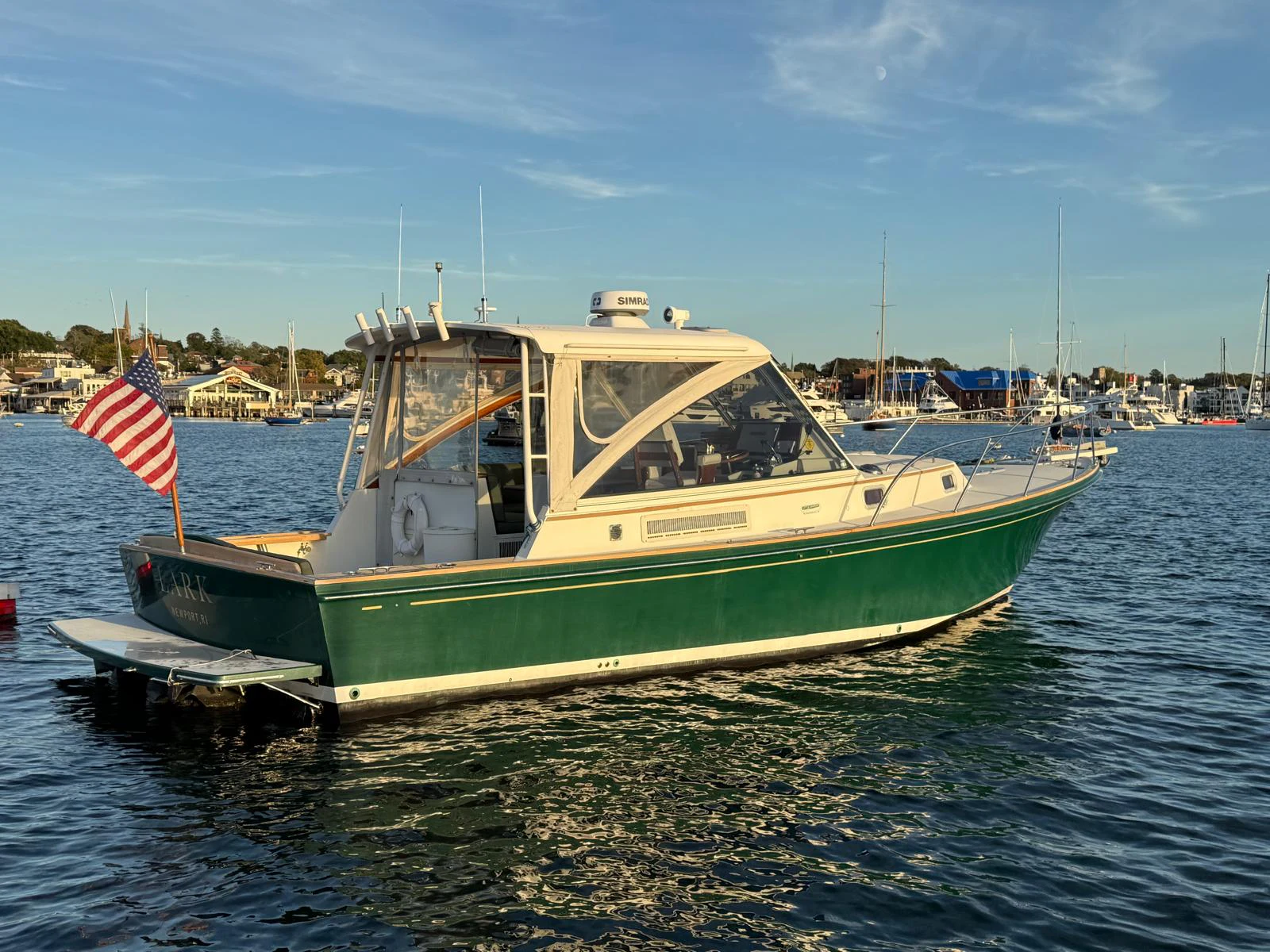 a boat on the water aboard LARK Yacht for Sale