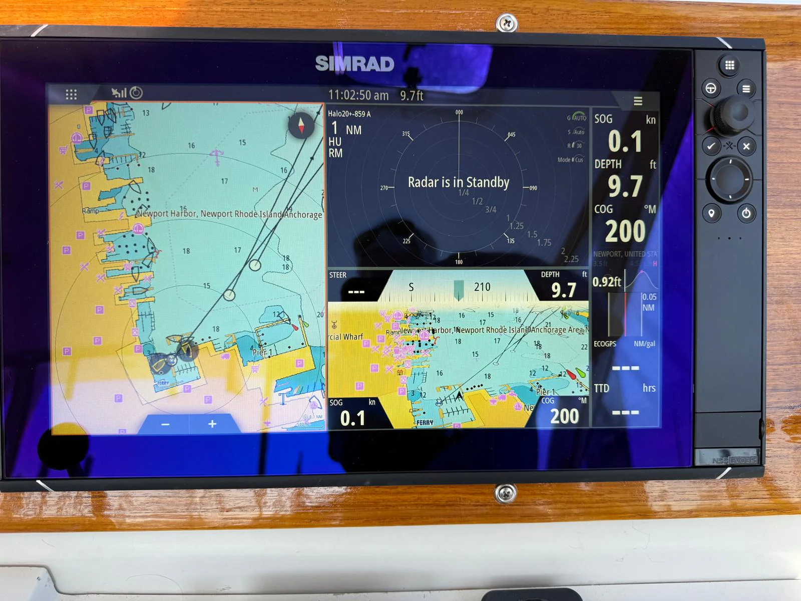 a close-up of a gaming device aboard LARK Yacht for Sale