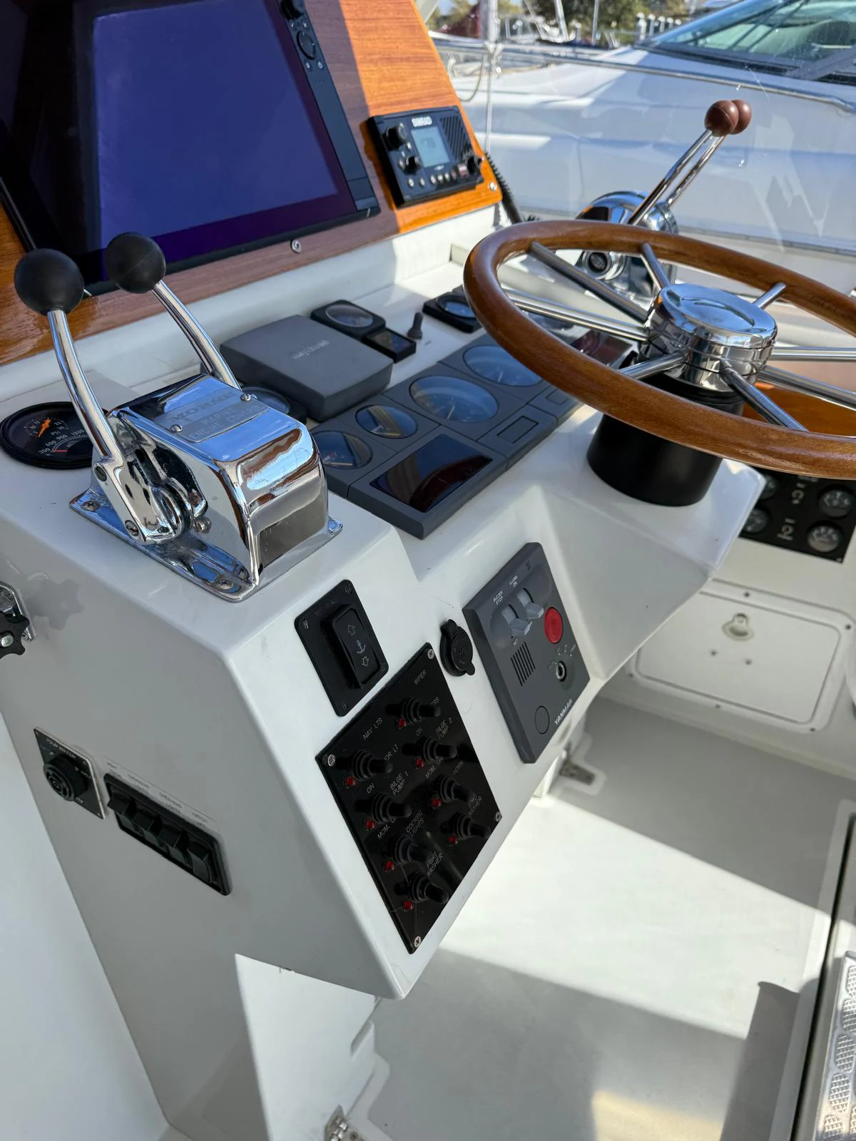 a record player with a record player aboard LARK Yacht for Sale