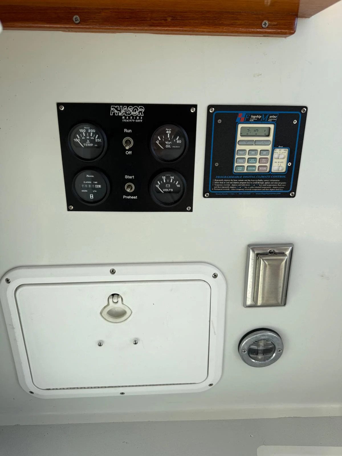 a white rectangular object with buttons aboard LARK Yacht for Sale