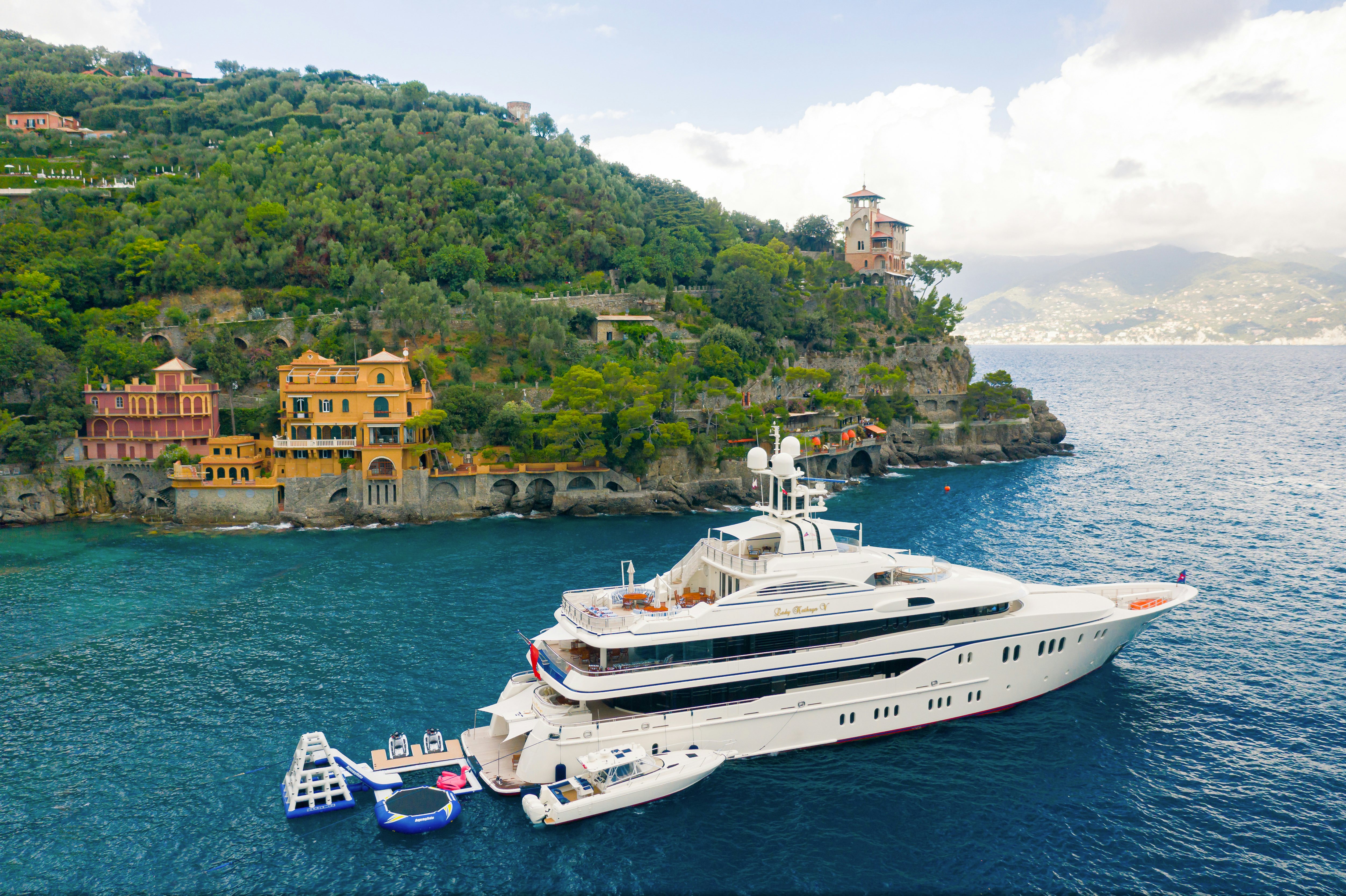 a boat in the water aboard LADY KATHRYN V Yacht for Charter