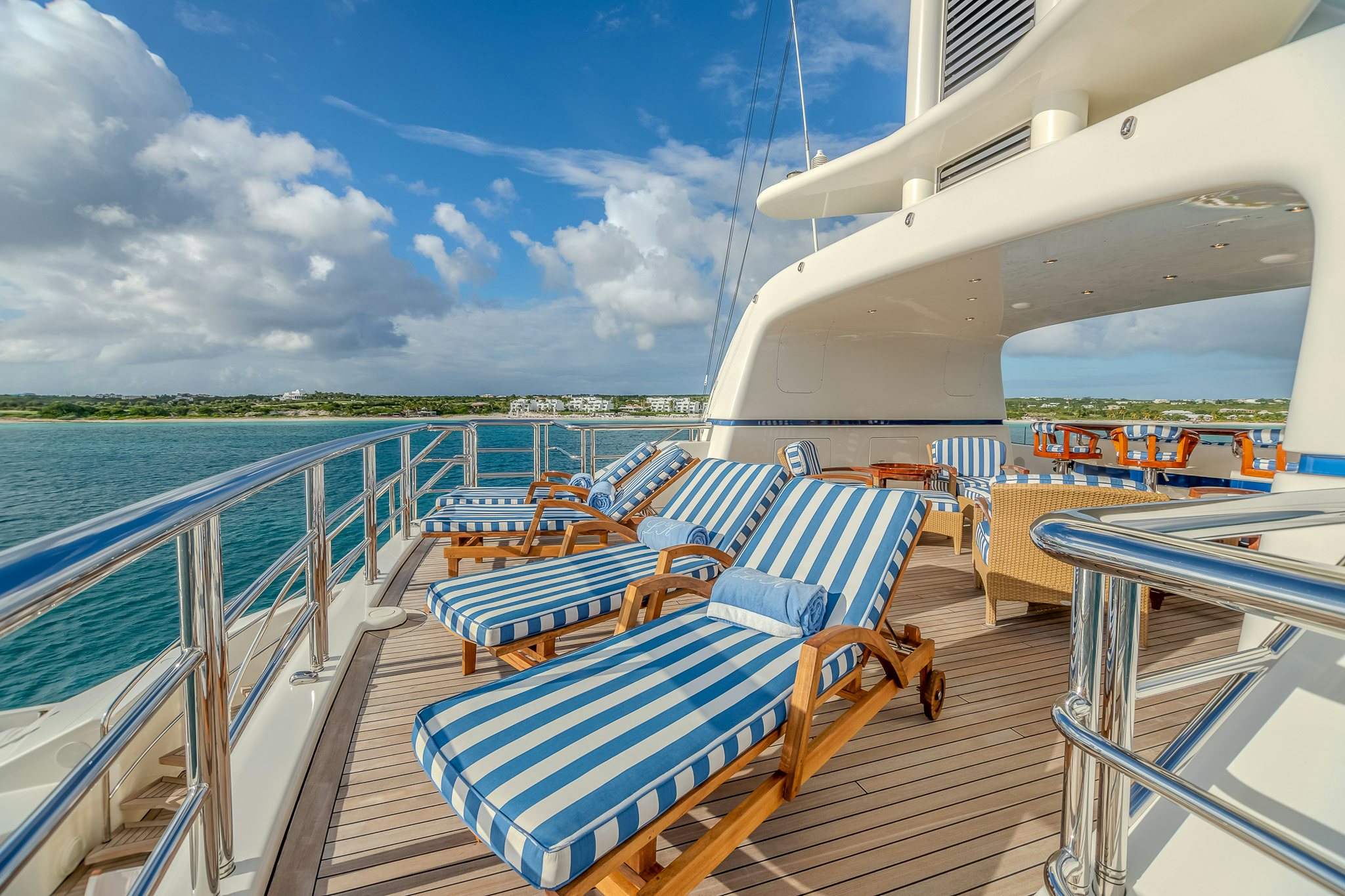 a deck of a boat aboard LADY KATHRYN V Yacht for Charter