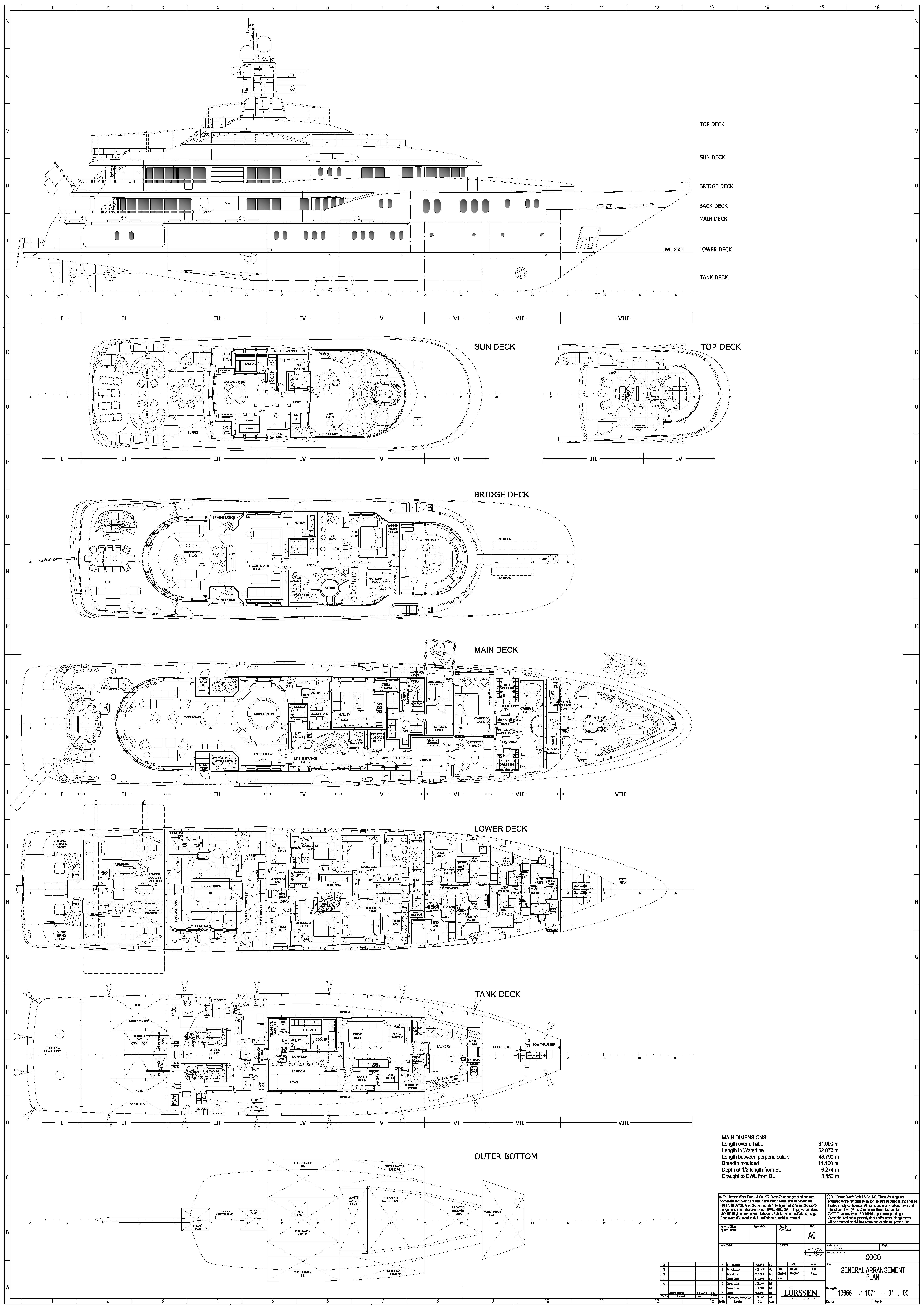 diagram, engineering drawing aboard LADY KATHRYN V Yacht for Charter
