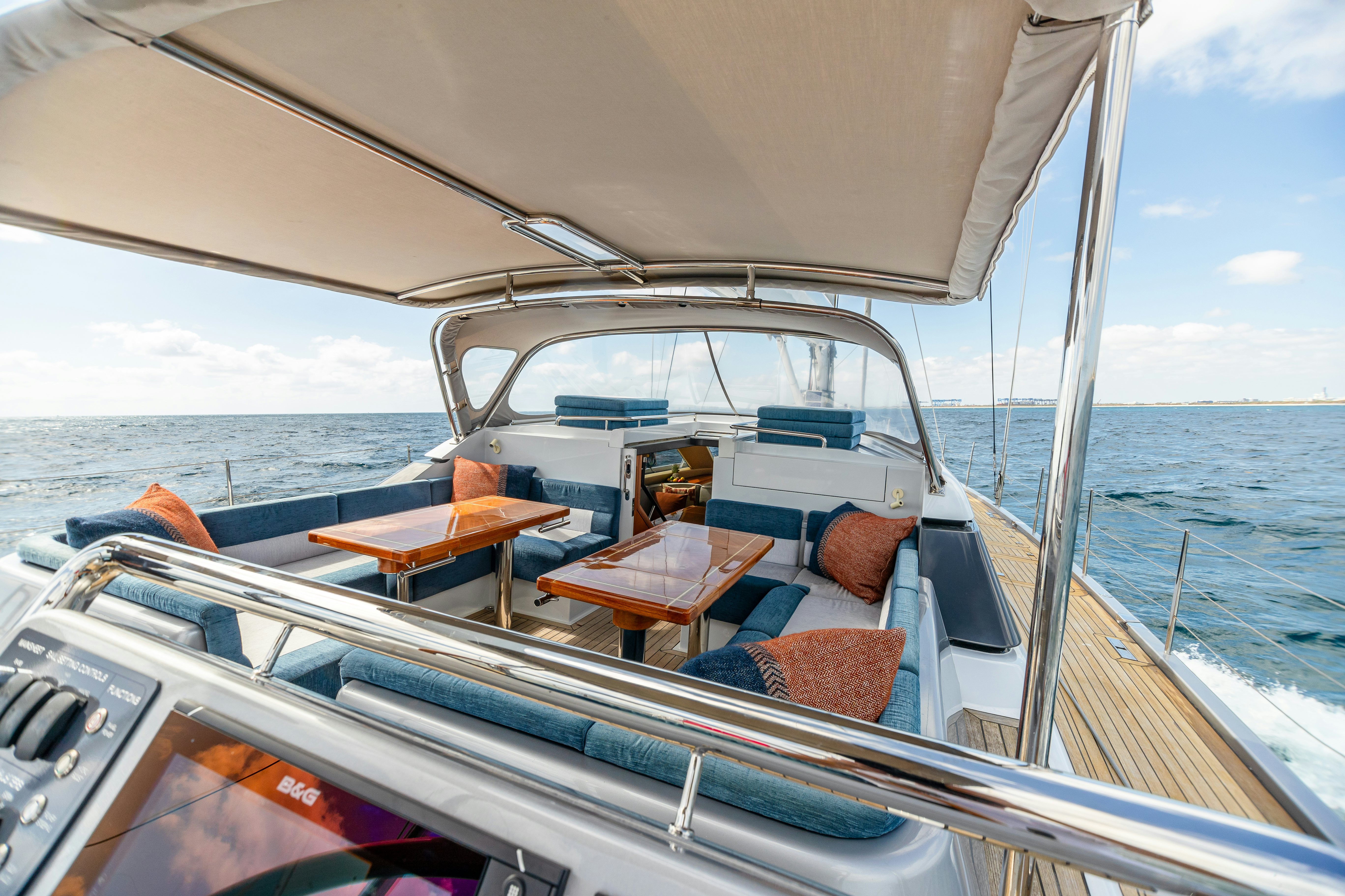 a boat on the water aboard ASSAI Yacht for Sale