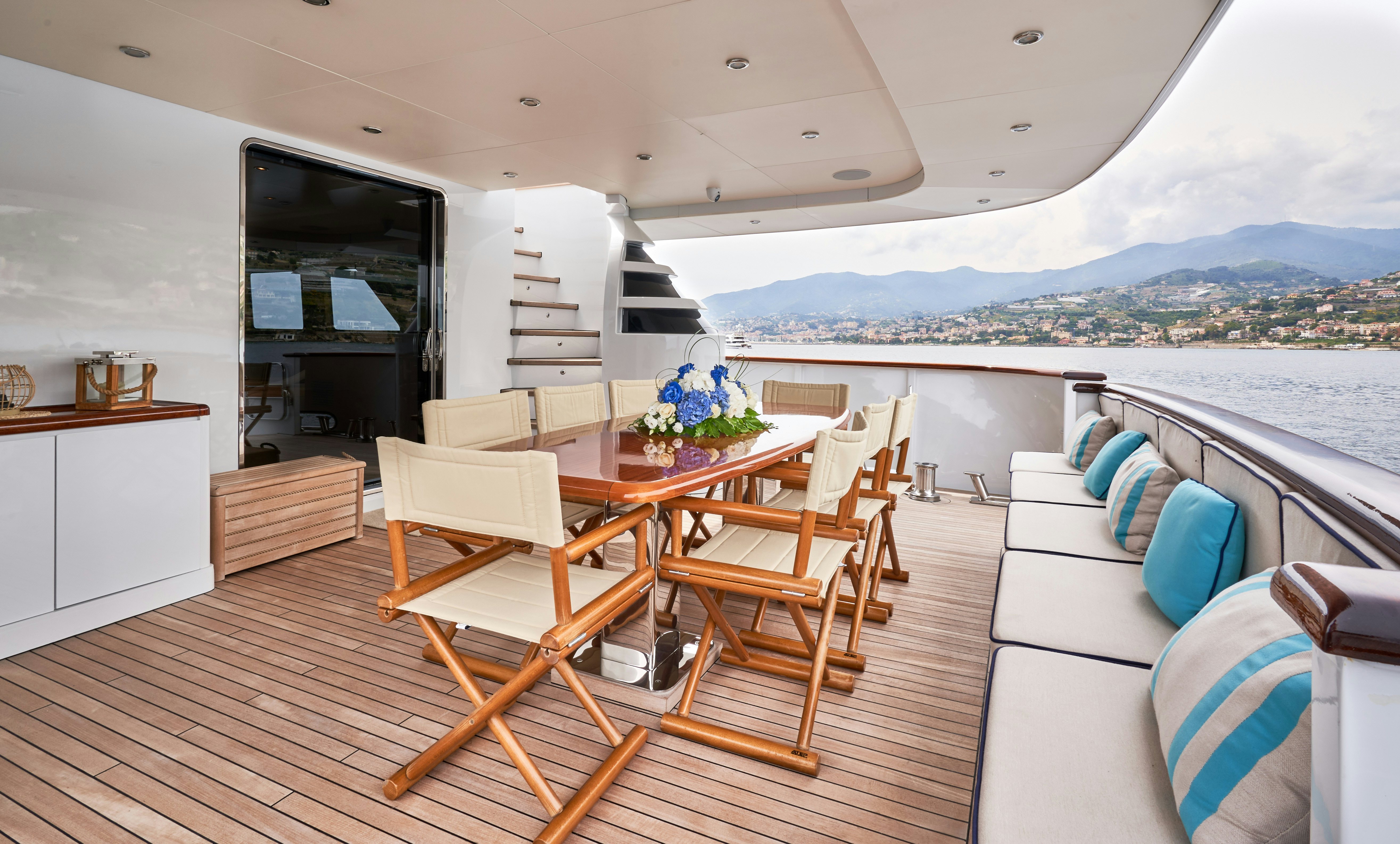 a boat on the water aboard L'INSTANT IV Yacht for Sale