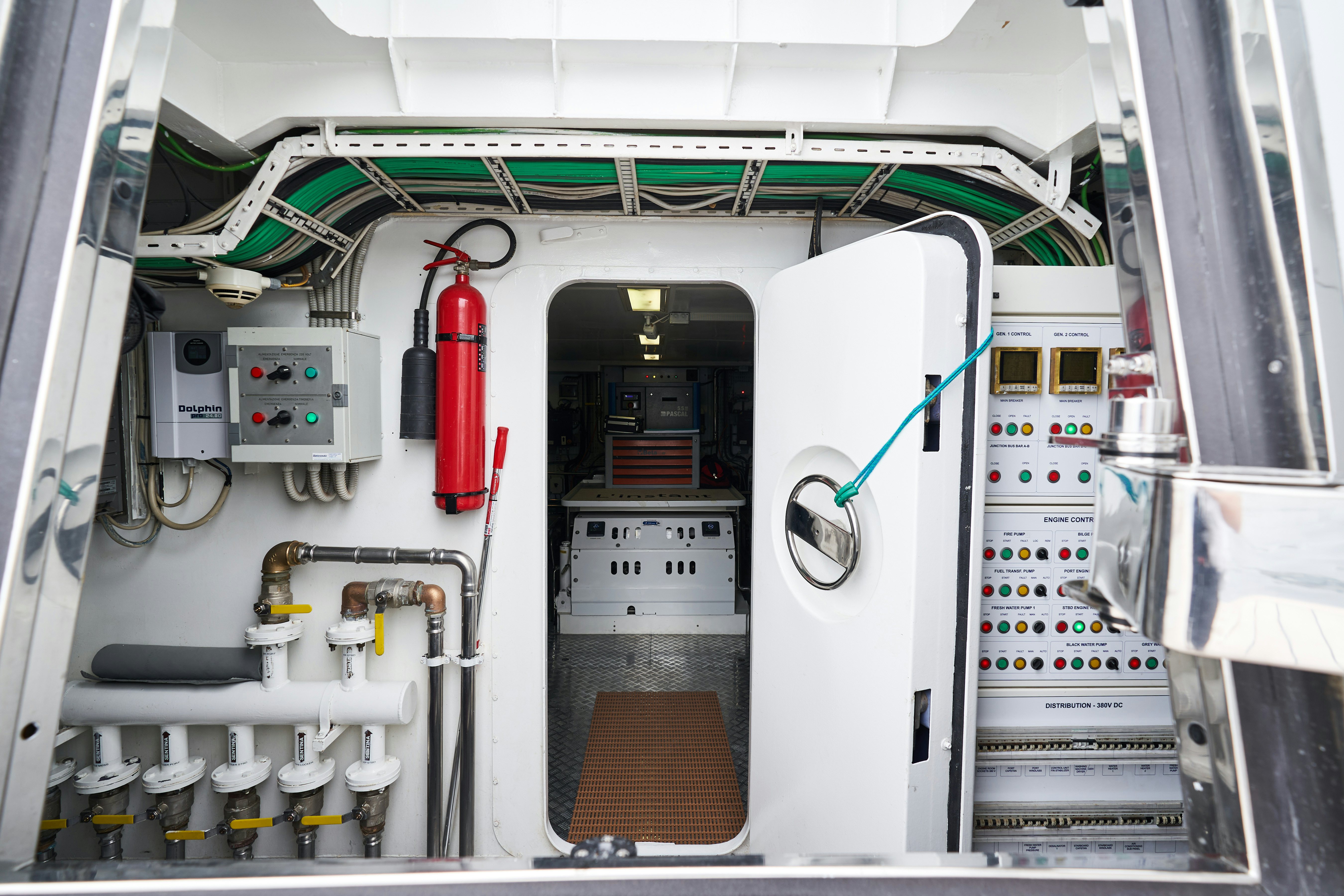 a close-up of a machine aboard L'INSTANT IV Yacht for Sale