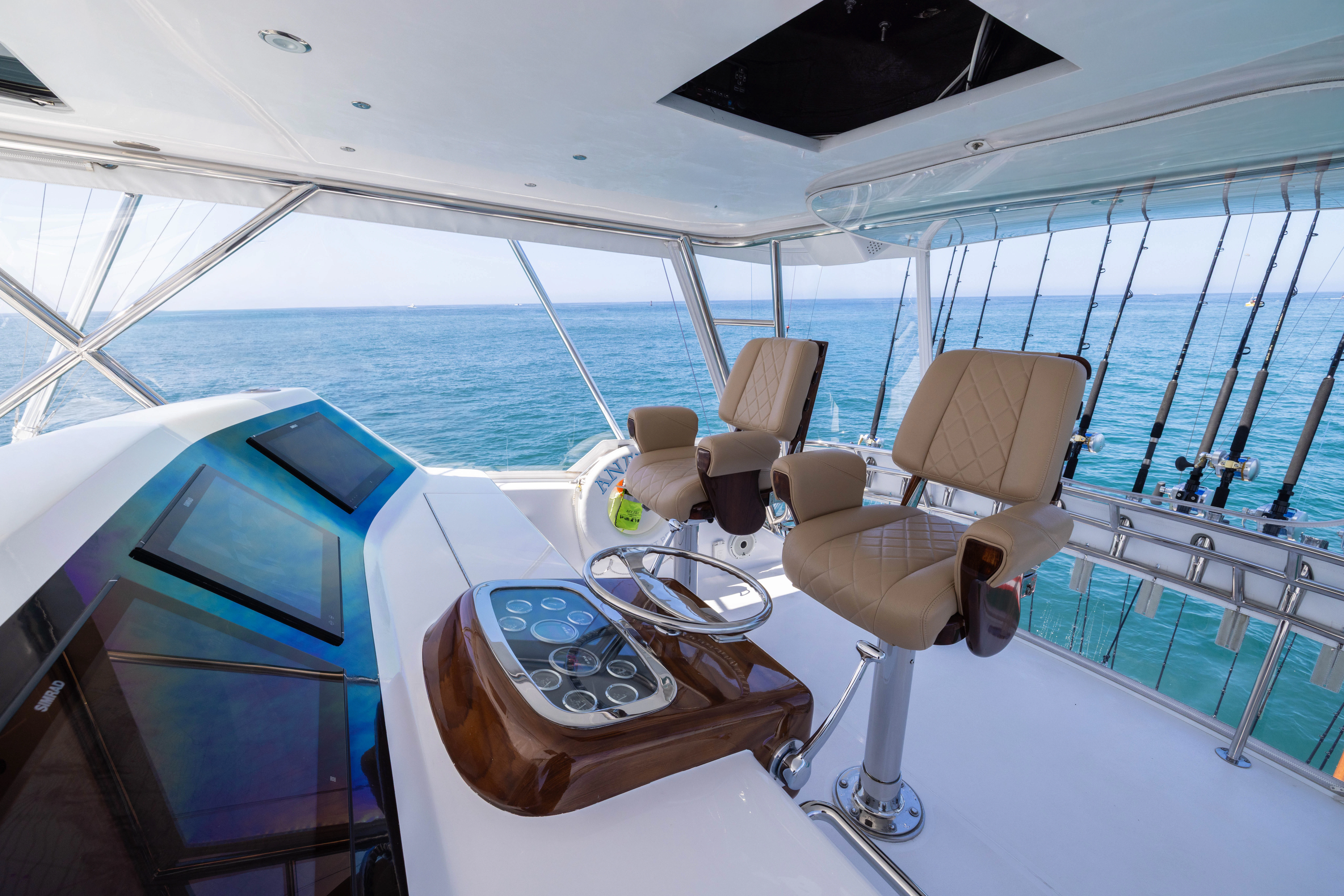 a group of chairs on a boat aboard ANEJO Yacht for Sale