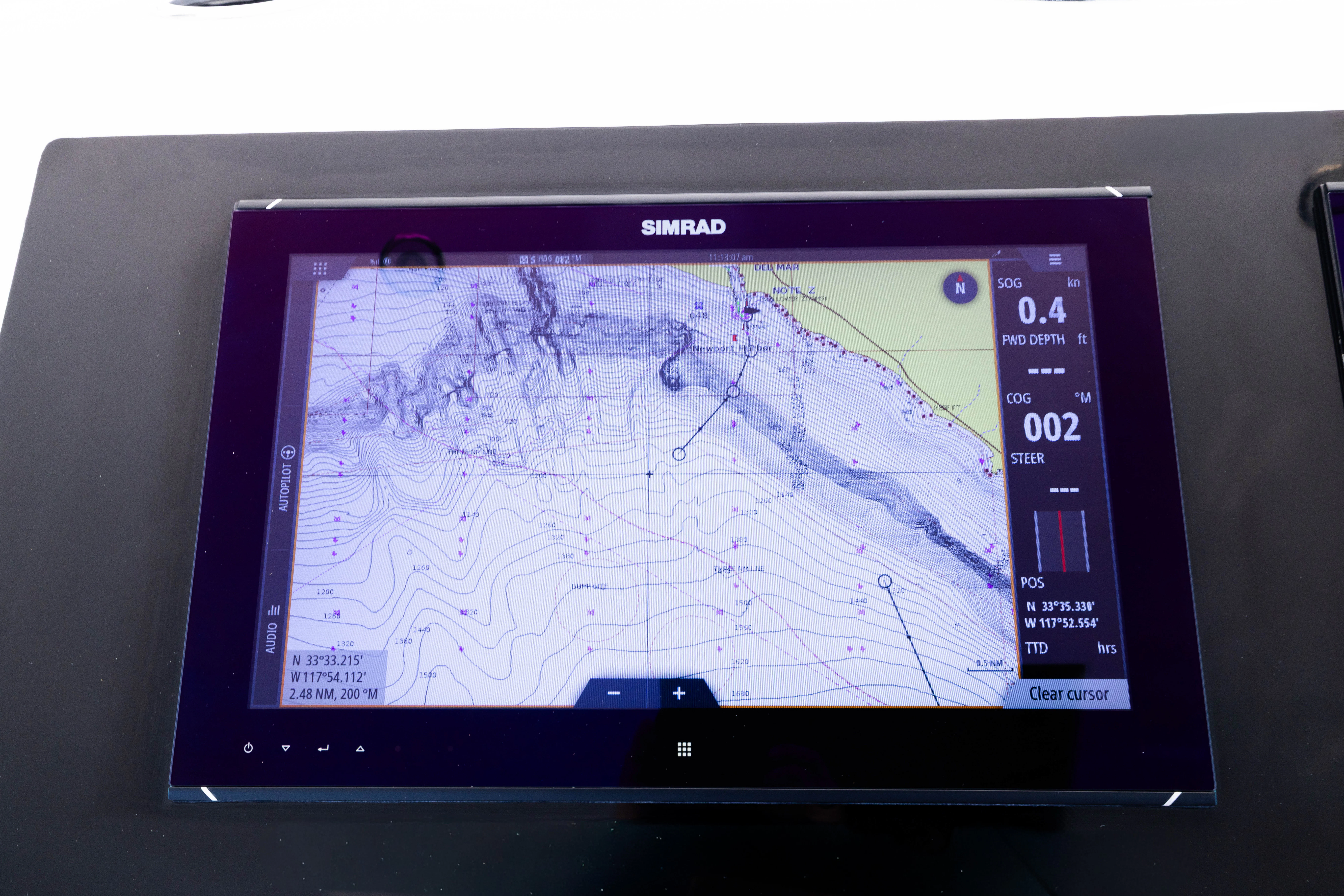 a tablet with a map on the screen aboard ANEJO Yacht for Sale
