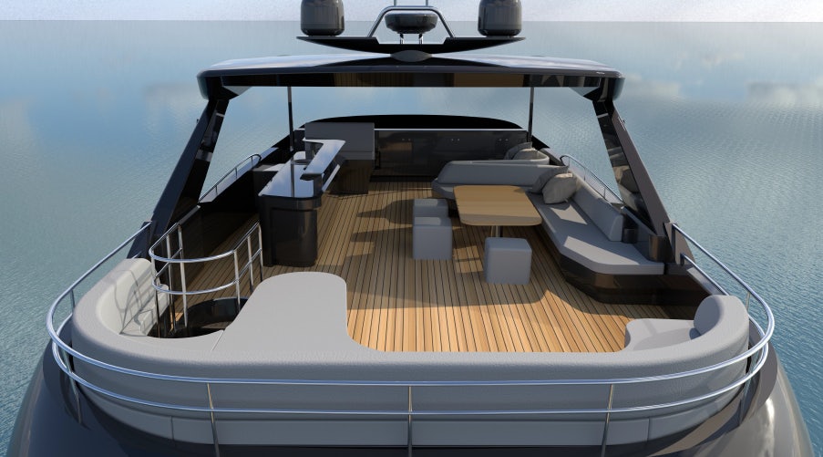 a boat on the water aboard ALLEGRO FLYBRIDGE 82 MODEL-X Yacht for Sale