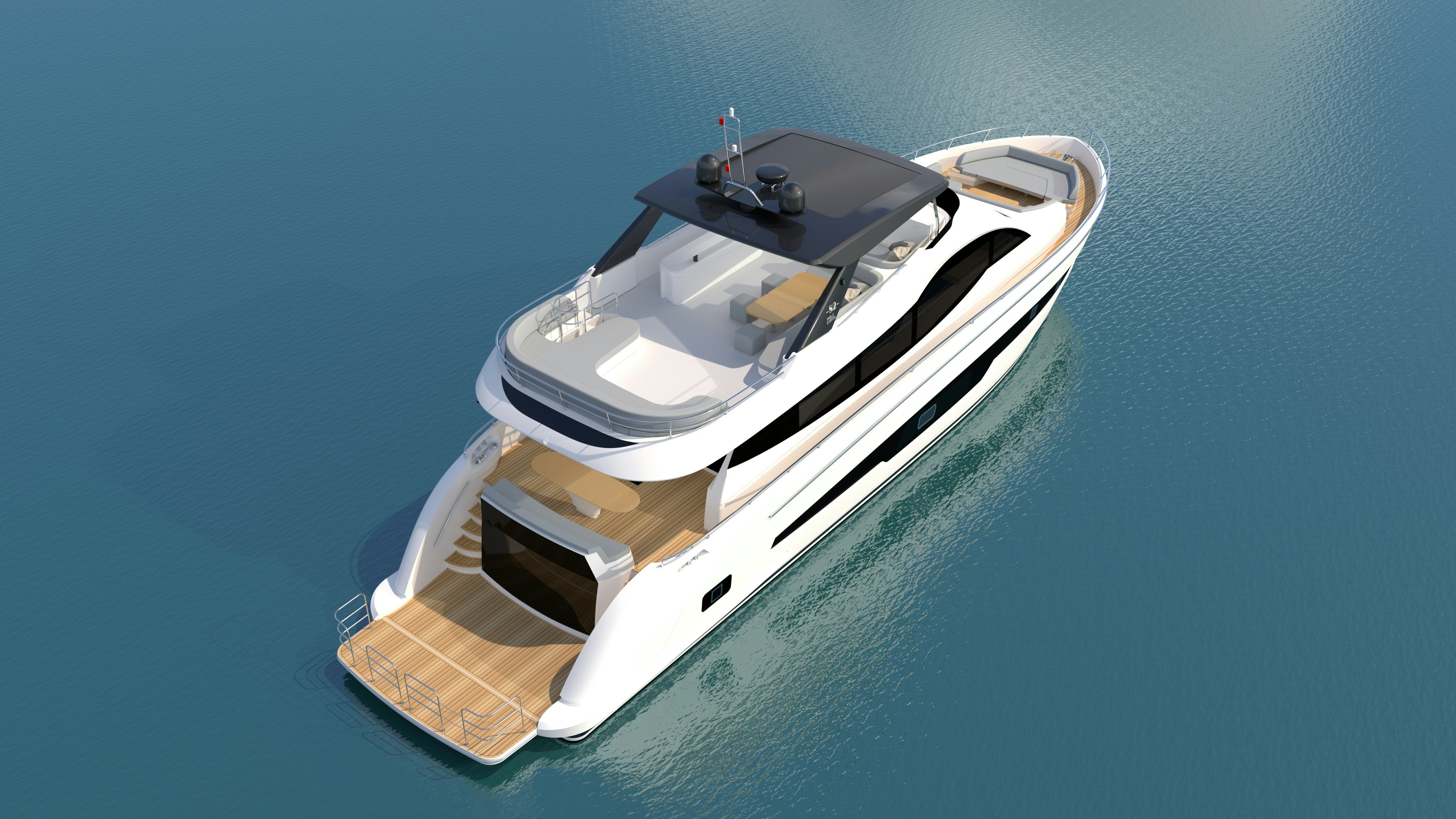 a boat on the water aboard ALLEGRO FLYBRIDGE 82 MODEL-X Yacht for Sale