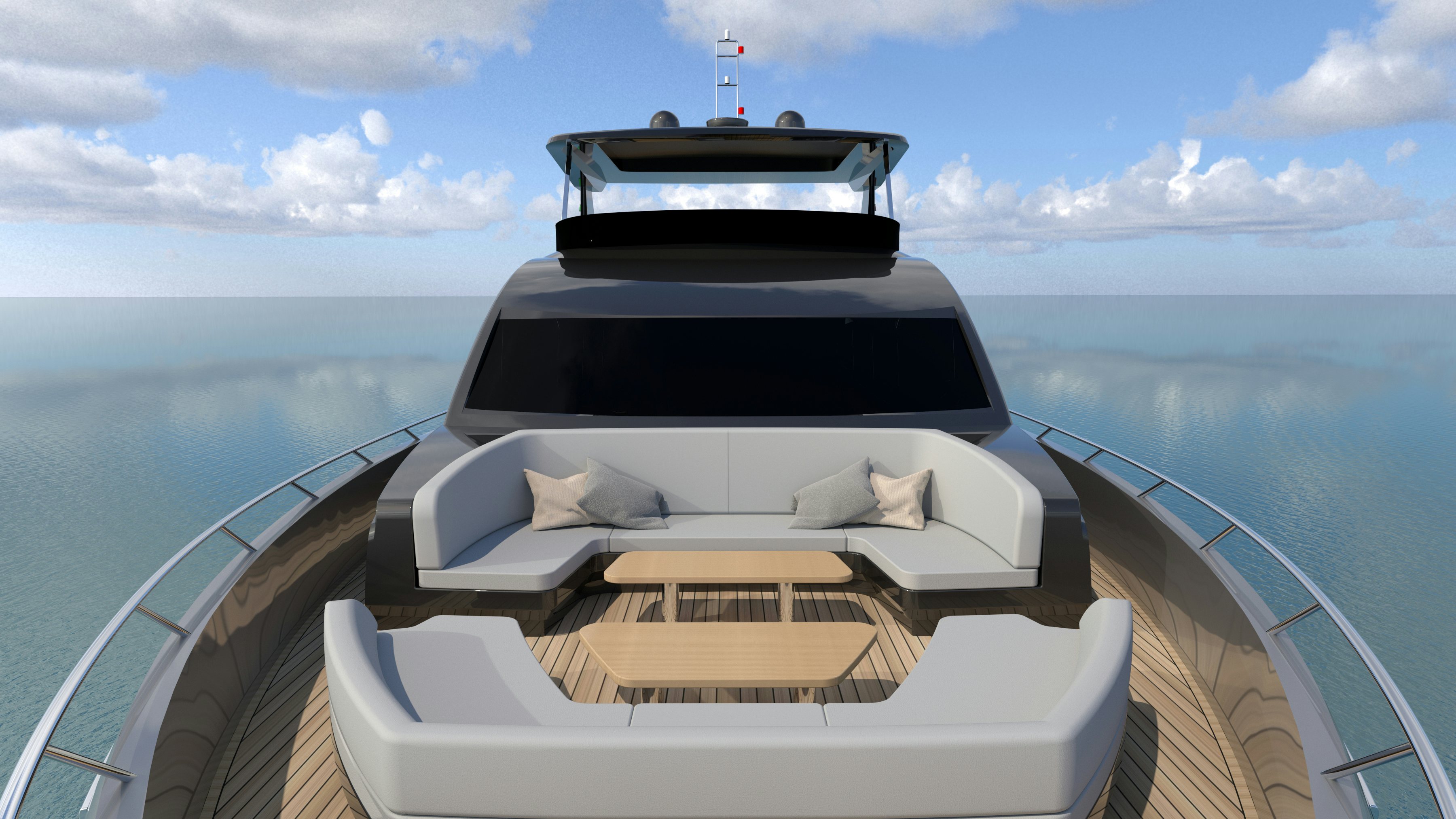 a boat on the water aboard ALLEGRO FLYBRIDGE 82 MODEL-X Yacht for Sale