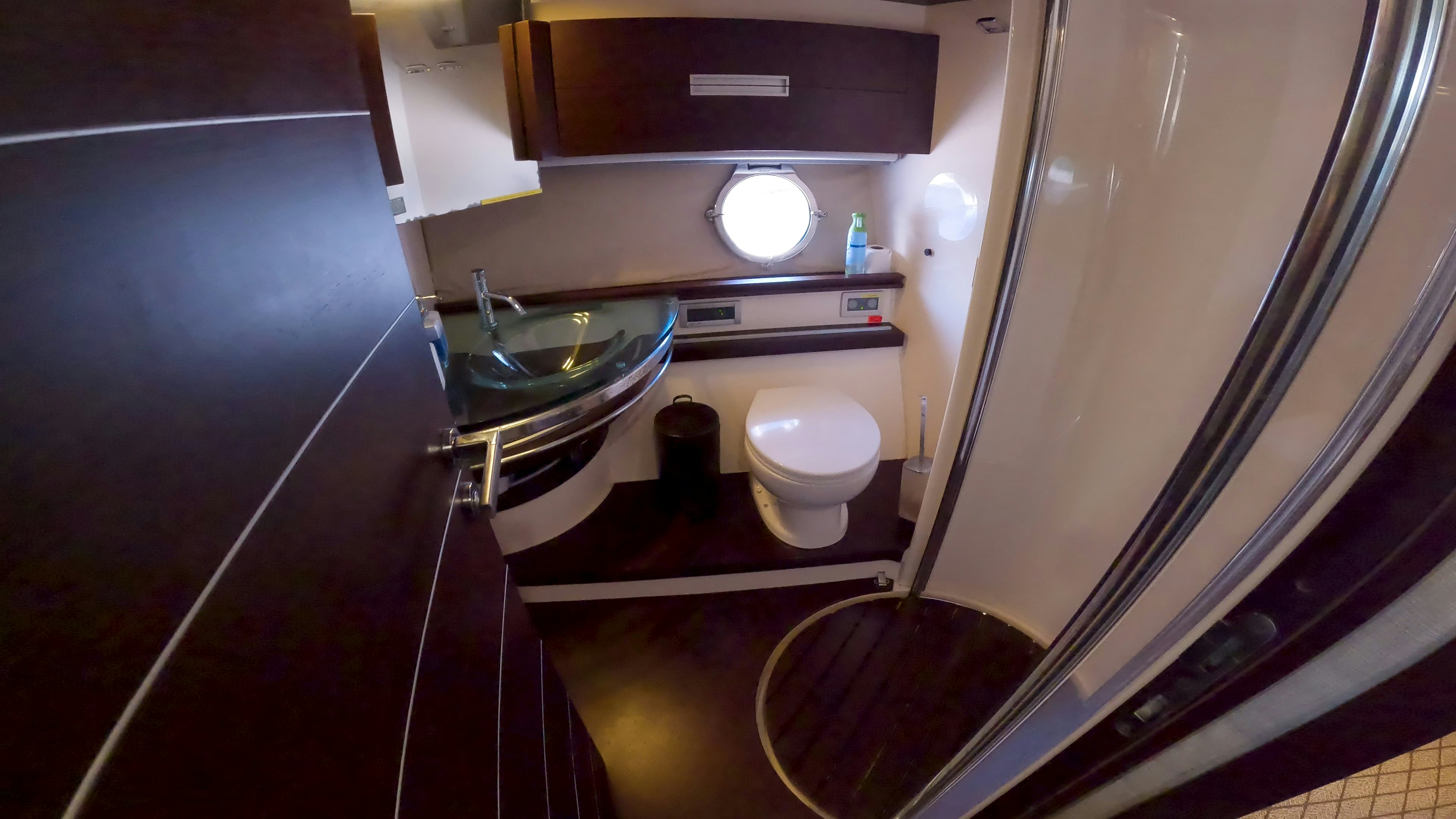 a bathroom with a sink and a toilet aboard BOAT Yacht for Sale
