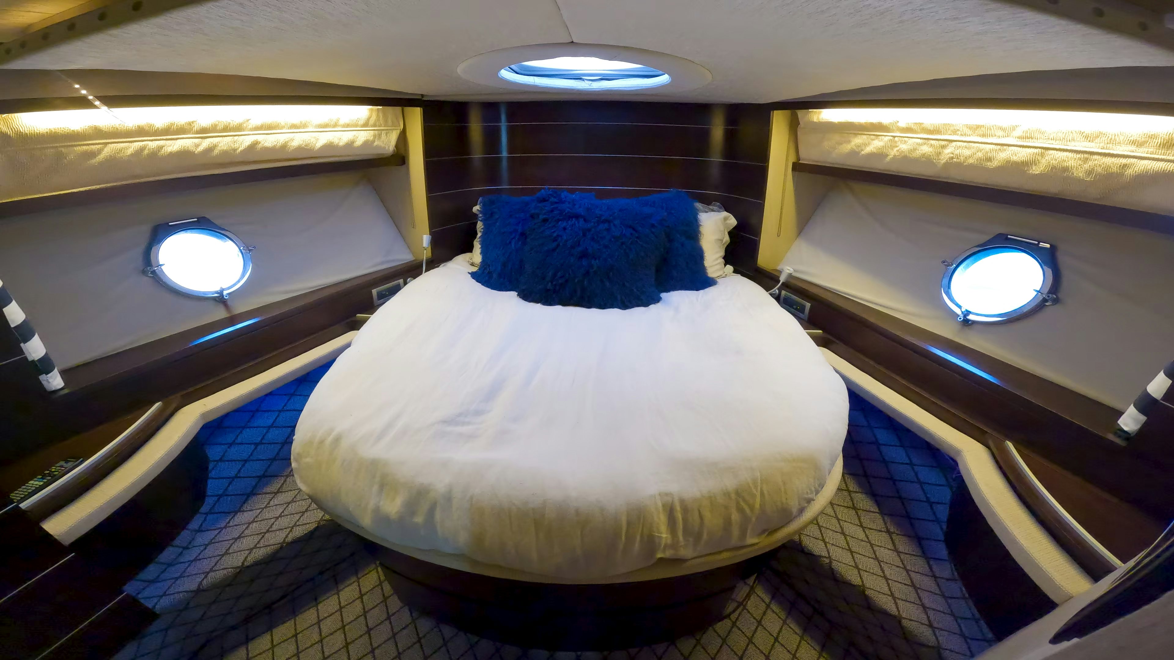 a bed in a room aboard BOAT Yacht for Sale
