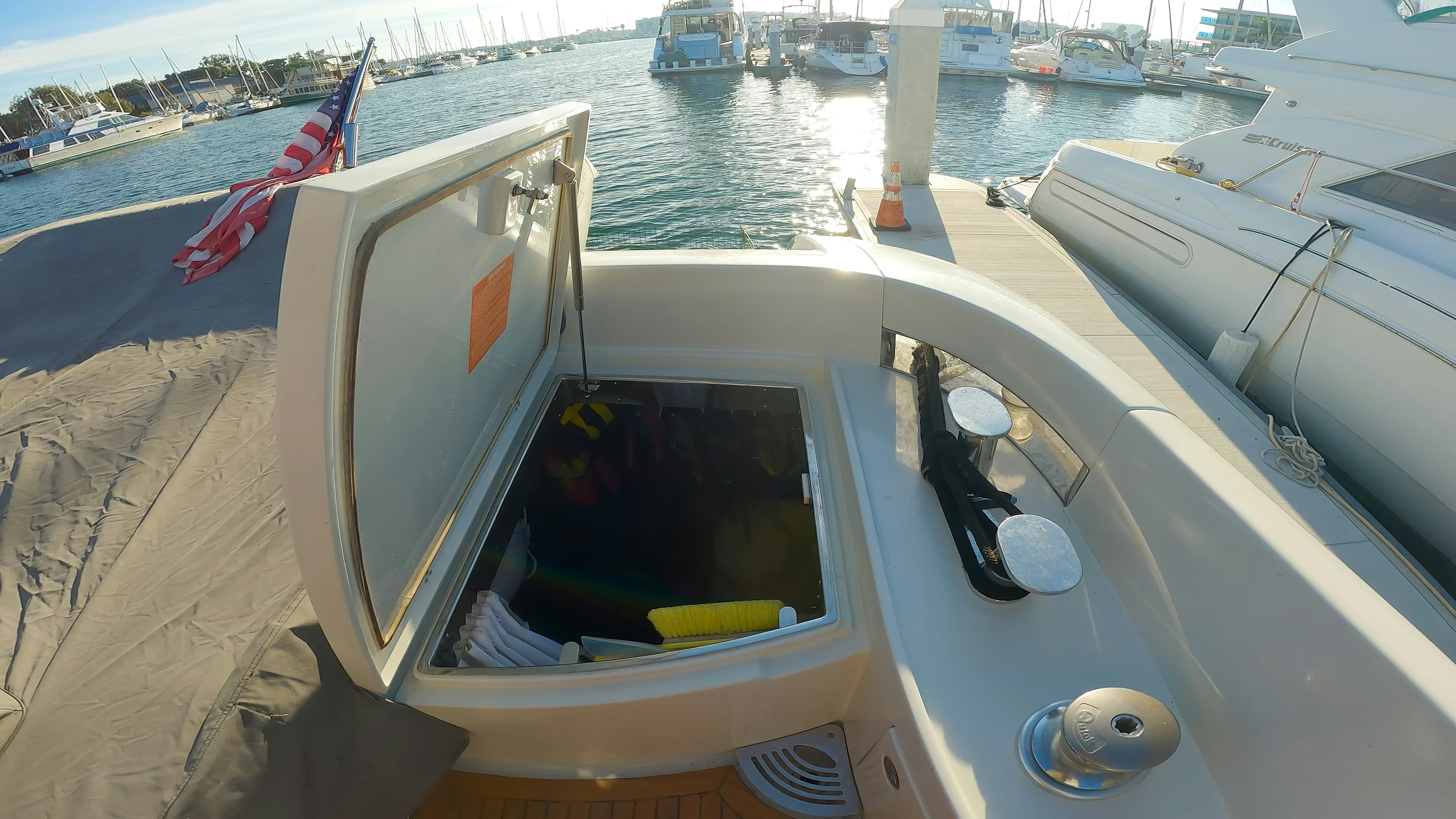 a boat with a door open aboard BOAT Yacht for Sale