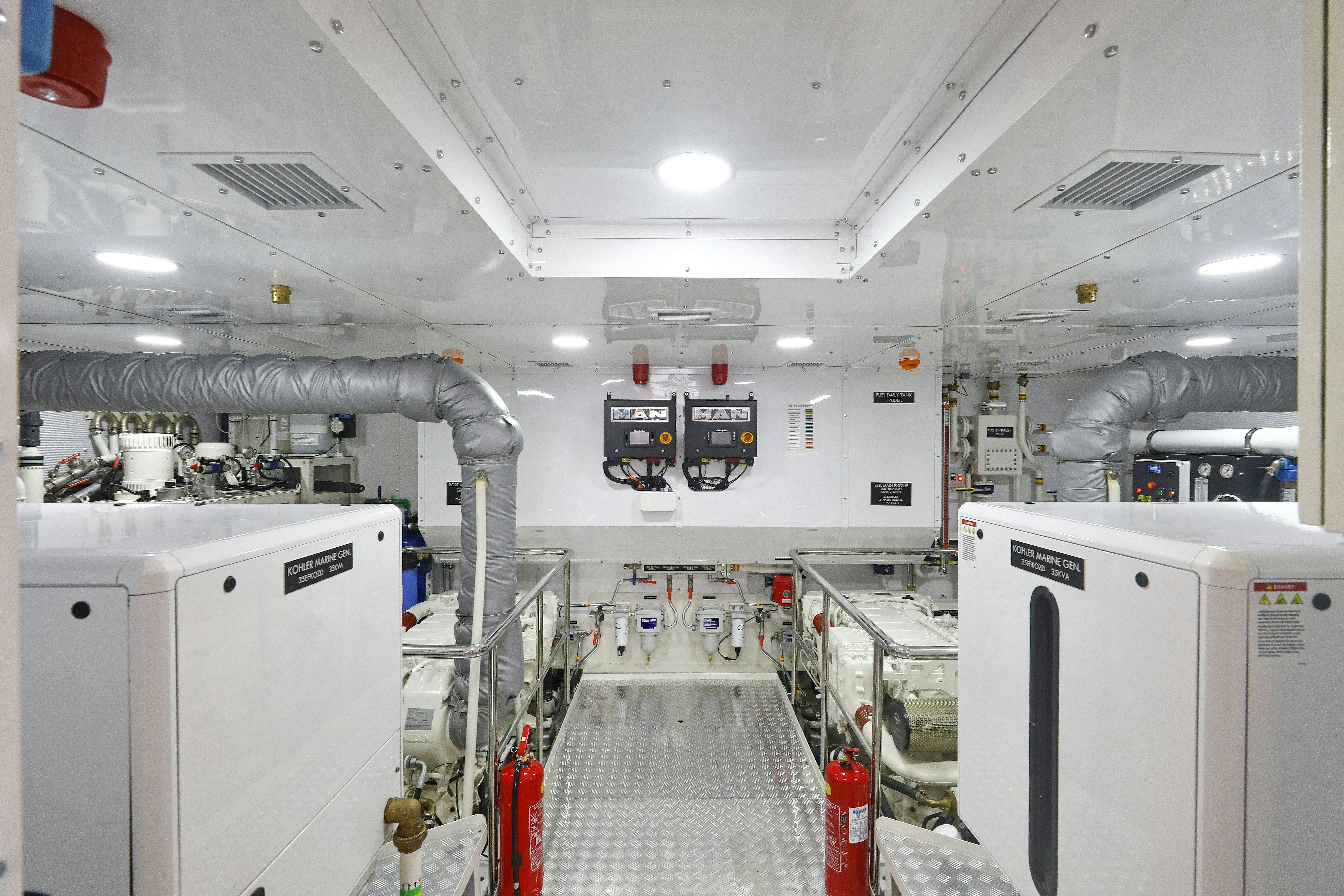 a large room with several machines aboard AEGEAN EXPLORER 26M HULL #3 Yacht for Sale