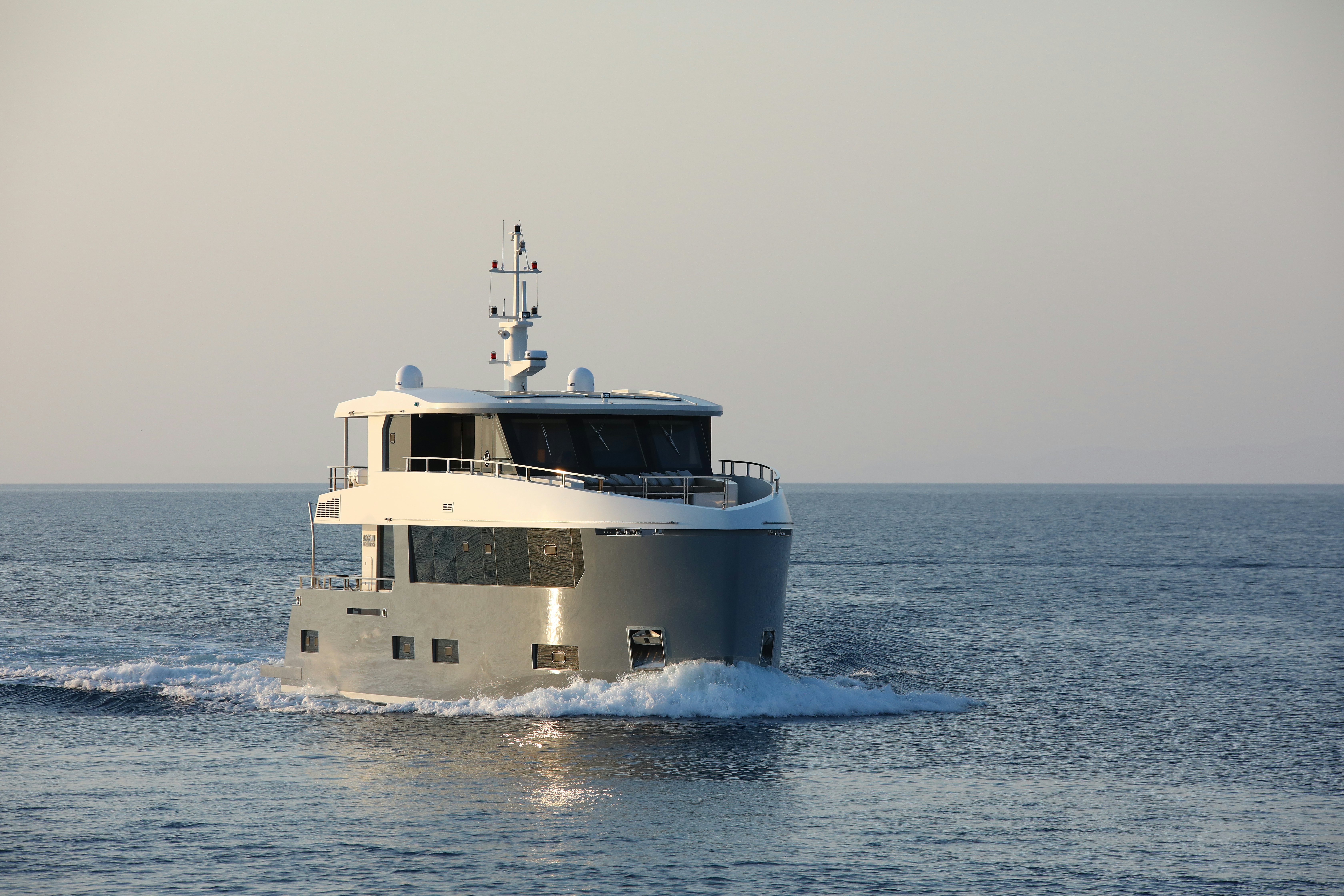 a boat on the water aboard AEGEAN EXPLORER 26M HULL #3 Yacht for Sale