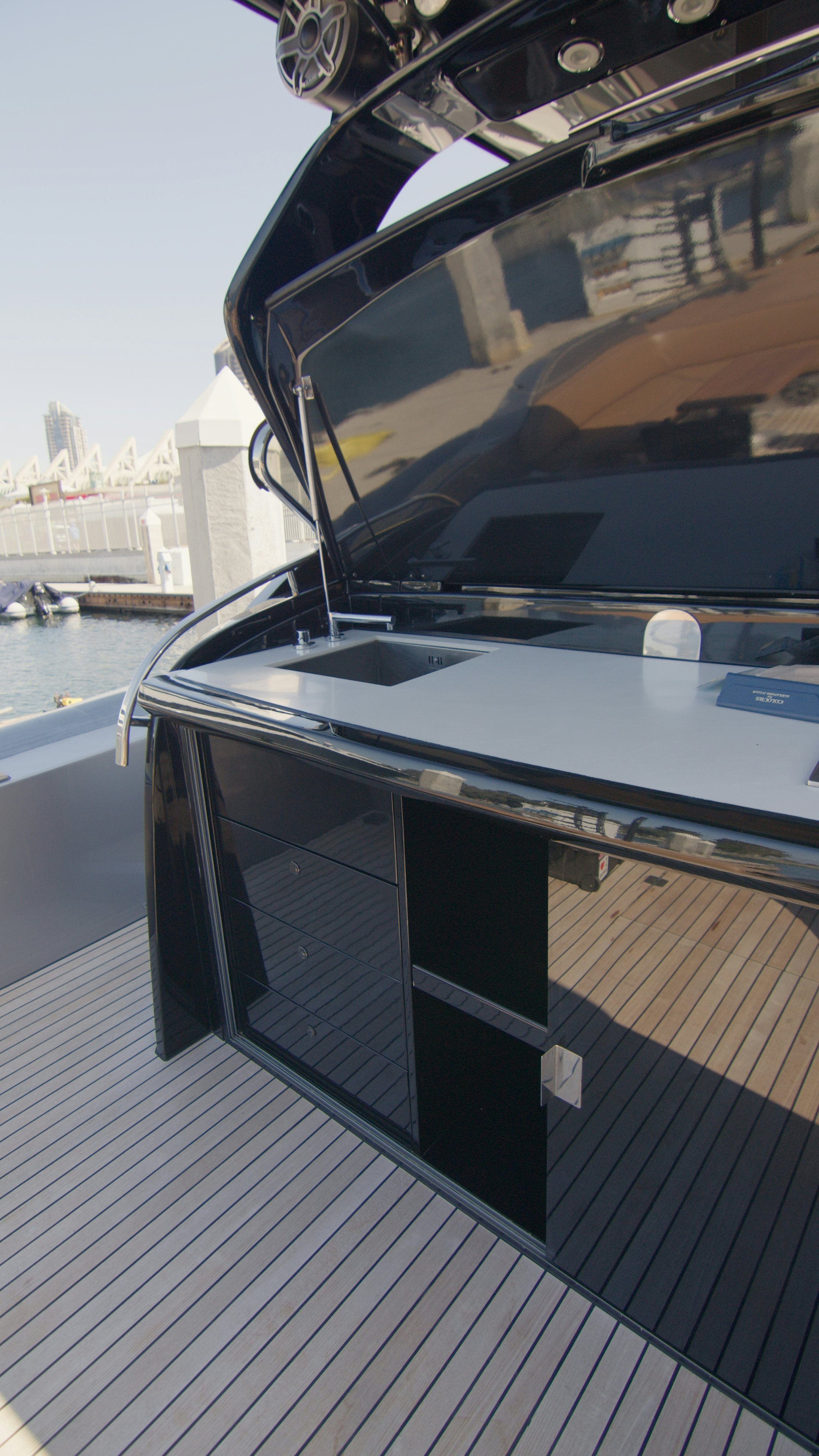 the front of a car aboard QUIKWOOD Yacht for Sale