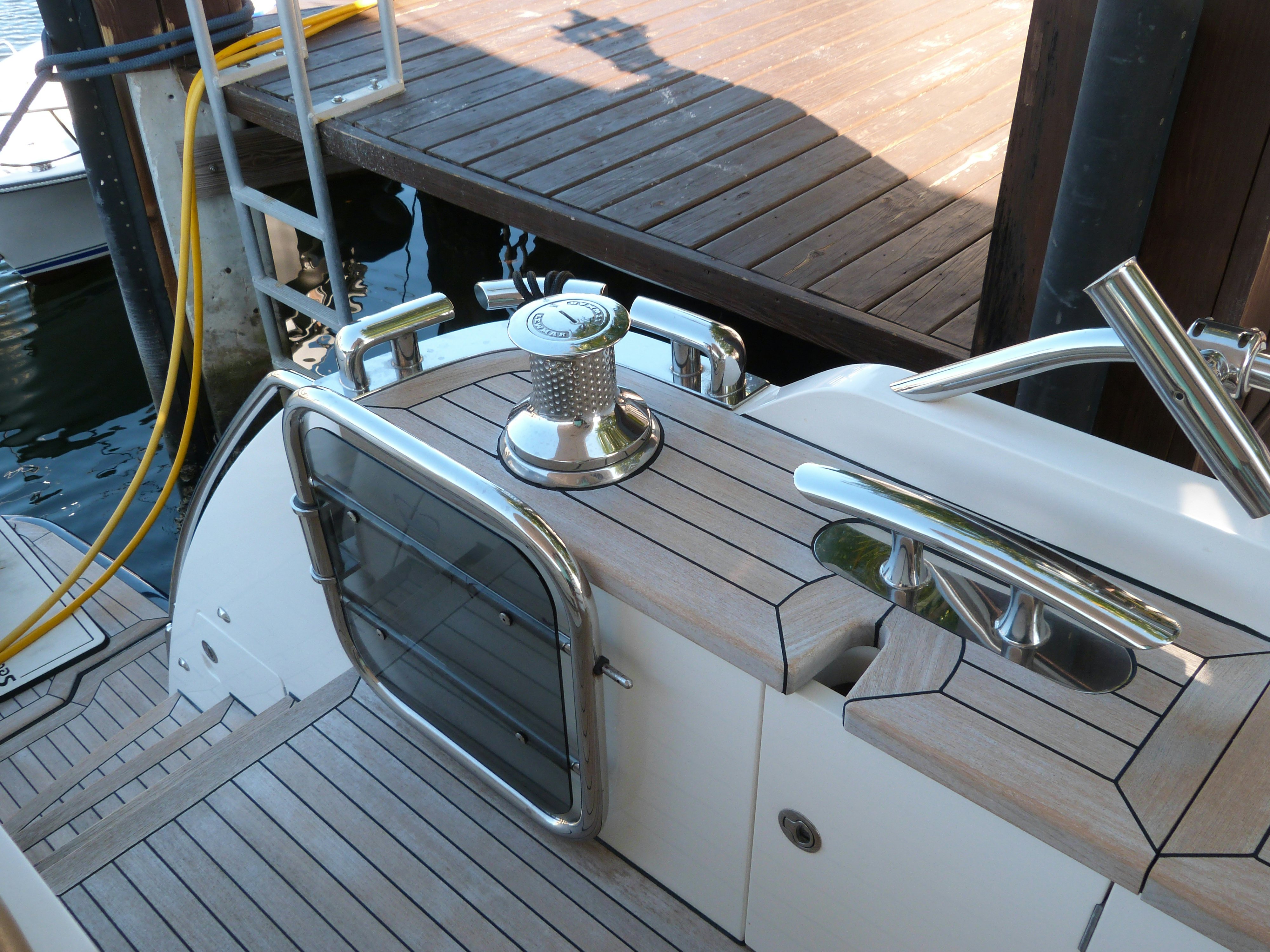 a metal bar on a boat aboard LADY A Yacht for Sale