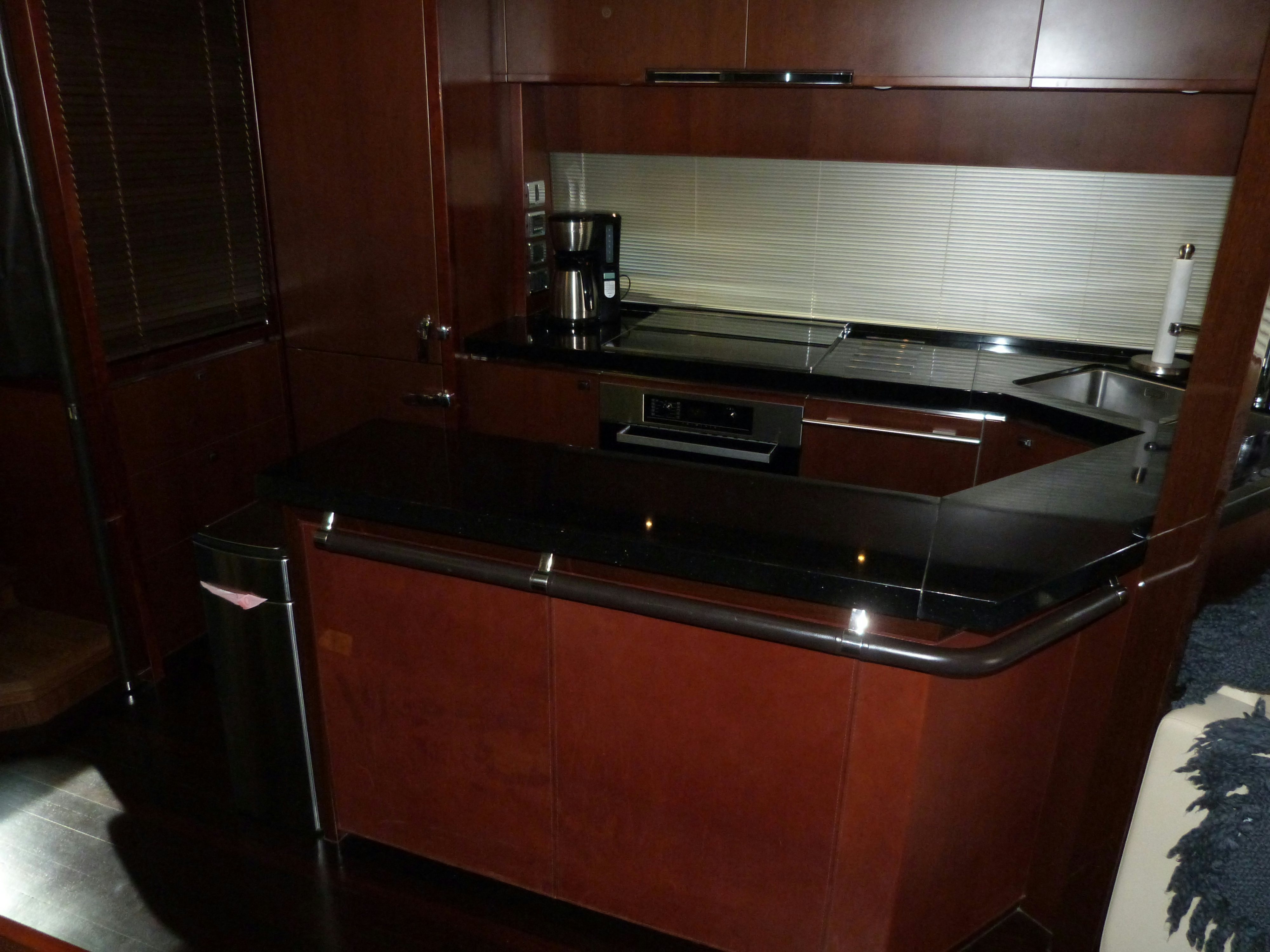 a kitchen with a large oven aboard LADY A Yacht for Sale