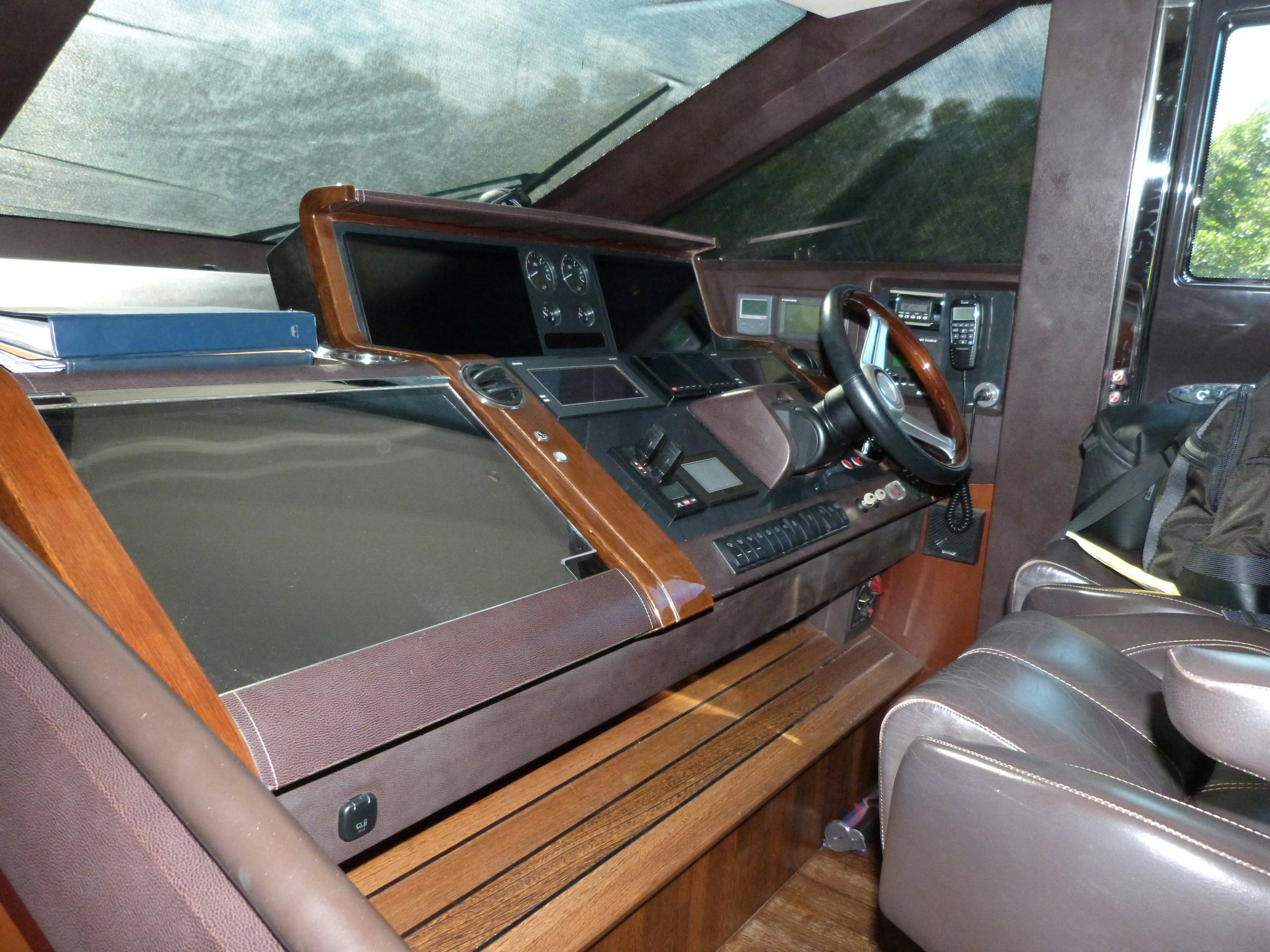 the inside of a car aboard LADY A Yacht for Sale